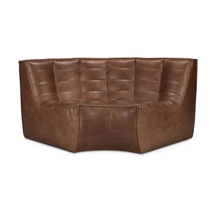 N701 corner module rounded 90° - Leather Chestnut - Ethnicraft