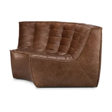 N701 corner module rounded 90° - Leather Chestnut - Ethnicraft