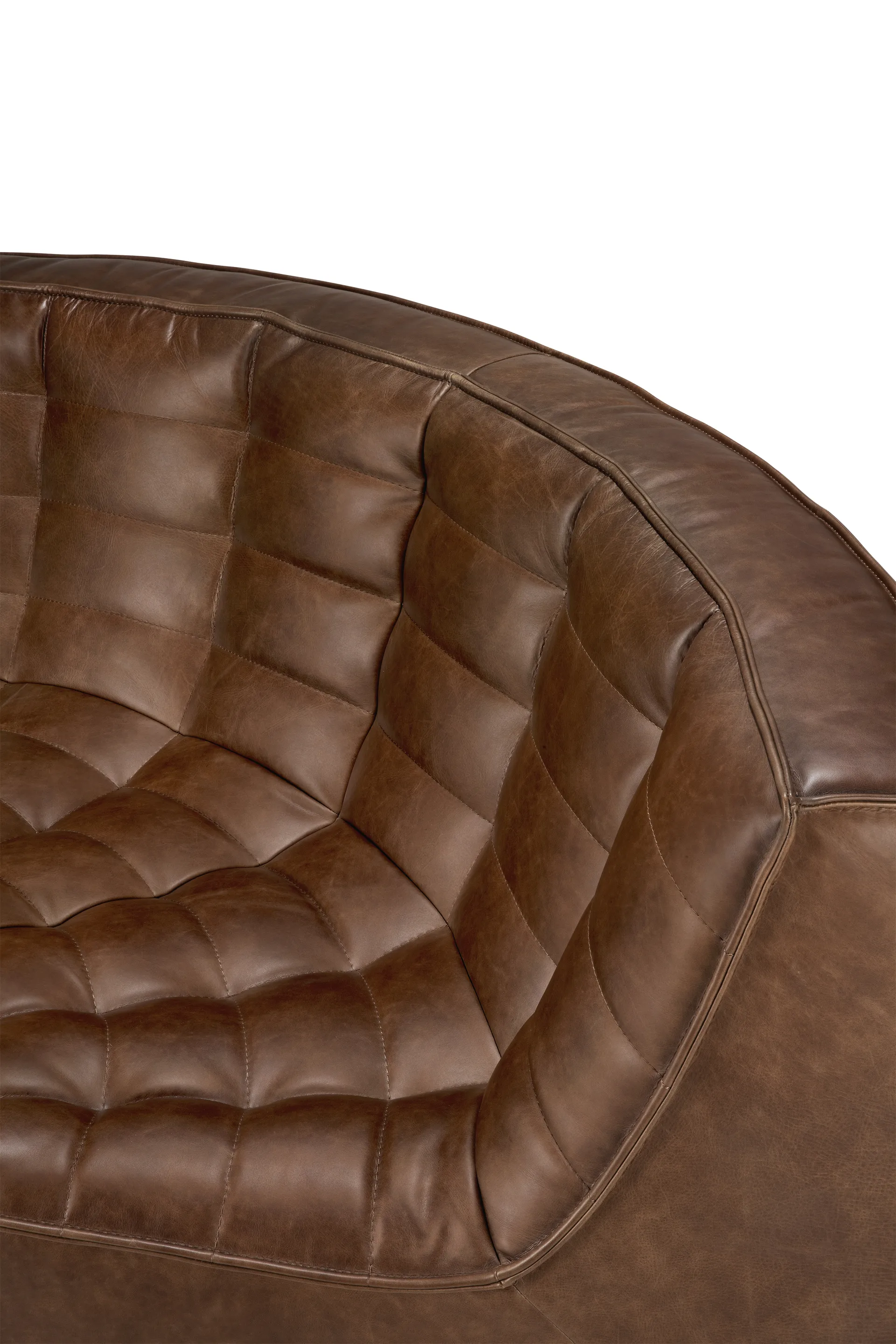 N701 corner module rounded 90°, Leather Chestnut Ethnicraft
