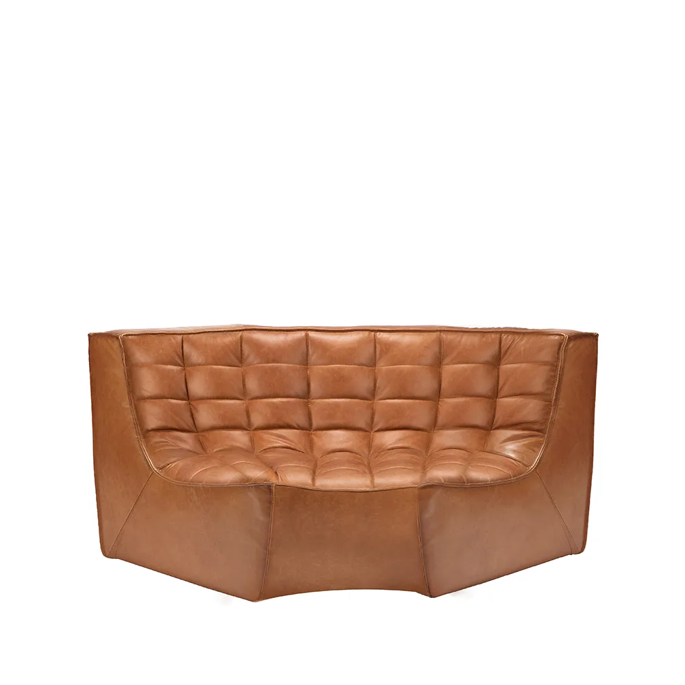 N701 corner module rounded 90°, Leather old saddle Ethnicraft