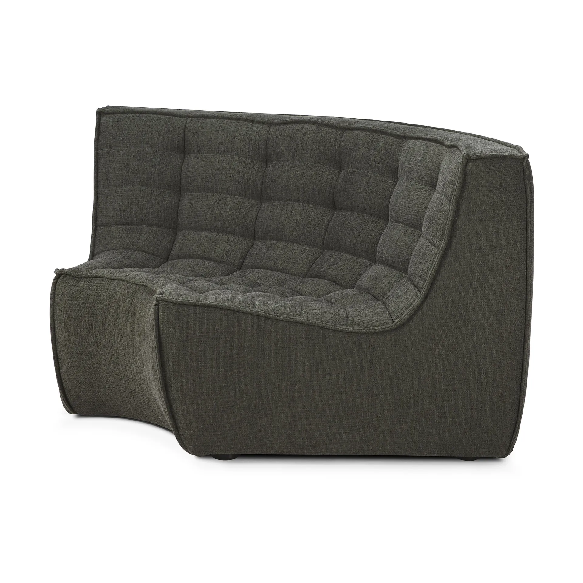 N701 corner module rounded 90°, Moss Eco fabric Ethnicraft