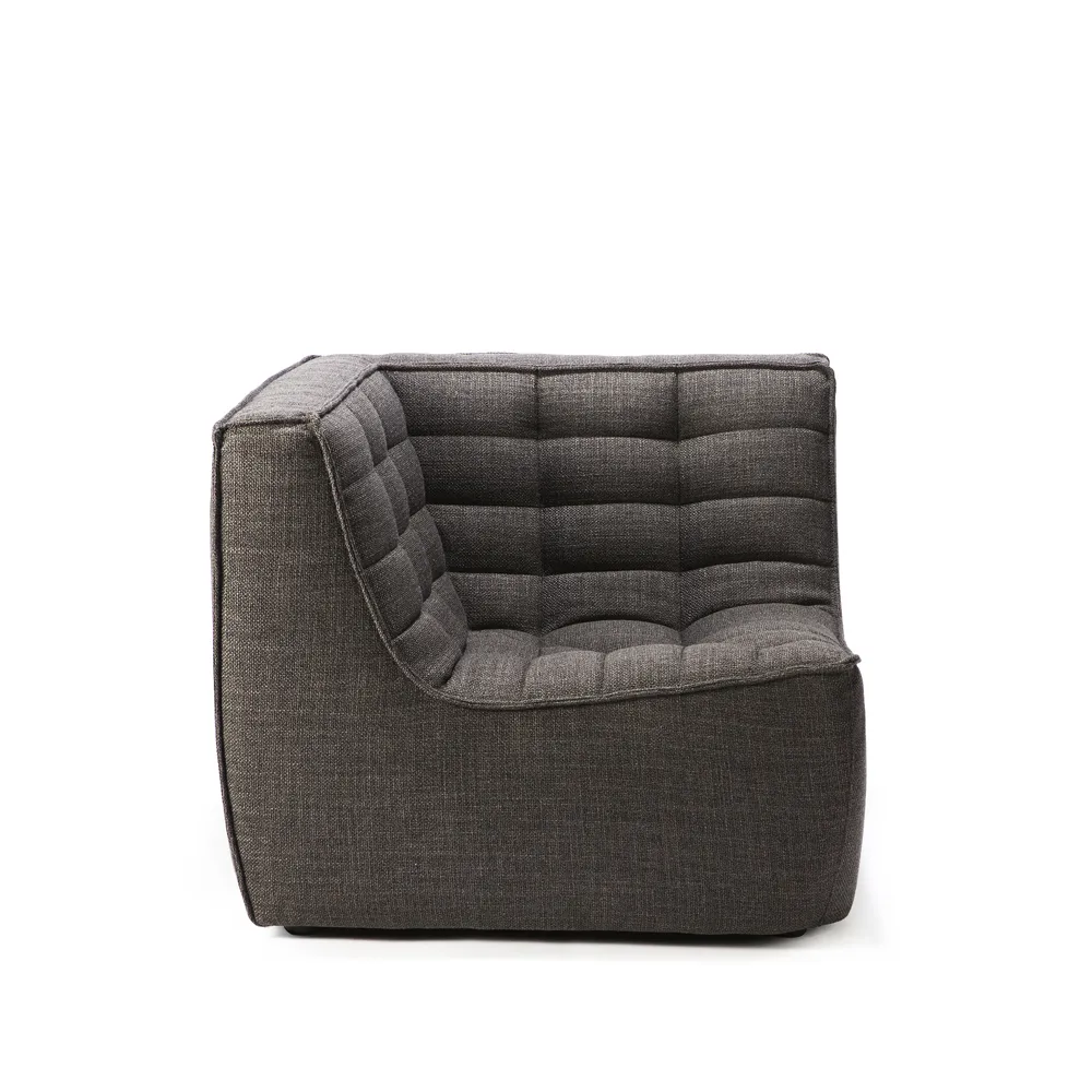 N701 corner module straight, Fabric dark grey Ethnicraft