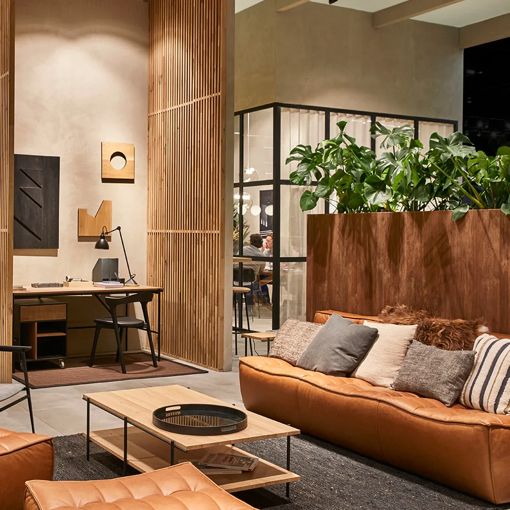 N701 corner module straight, Fabric dark grey Ethnicraft