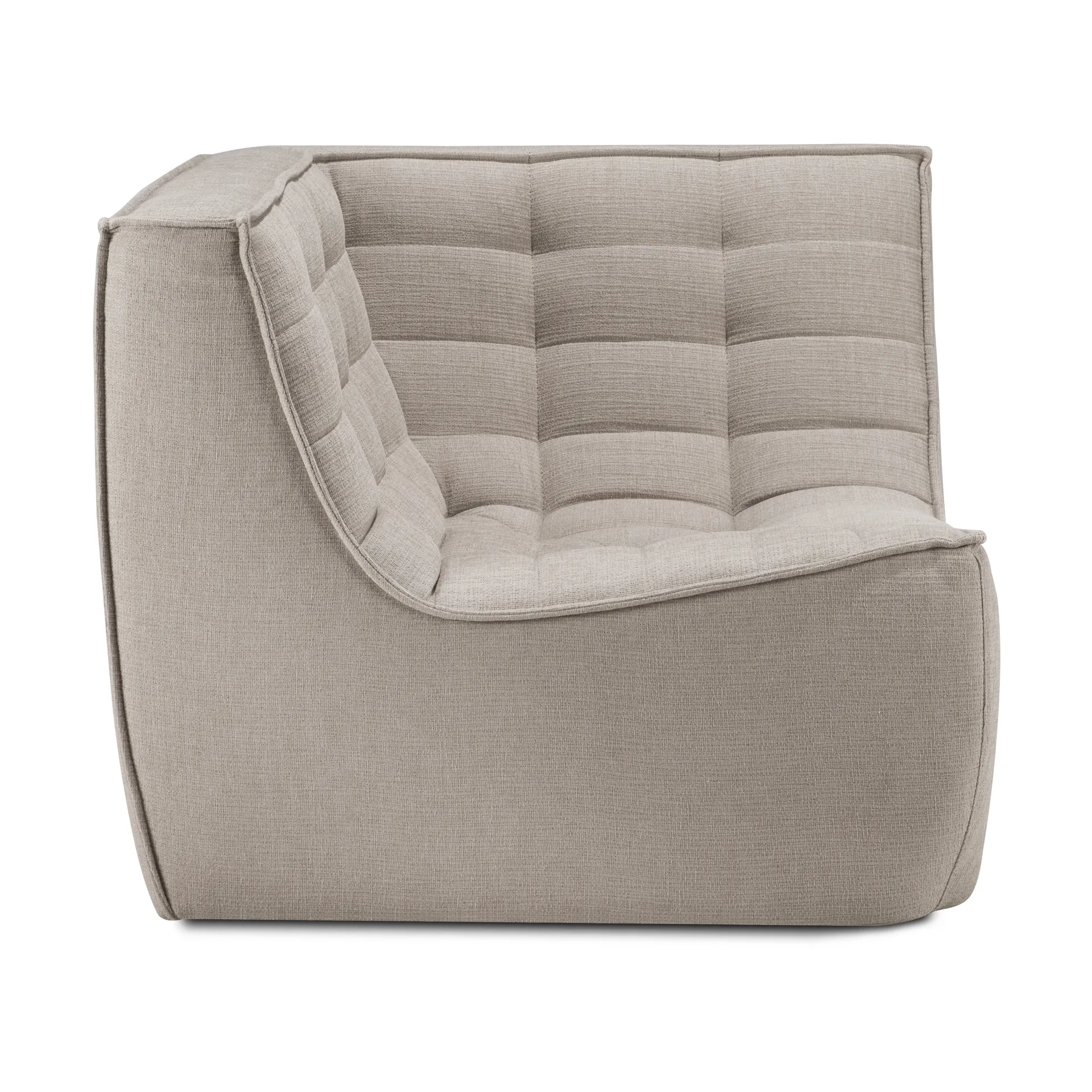 N701 corner module straight, Fabric Ecru beige Ethnicraft