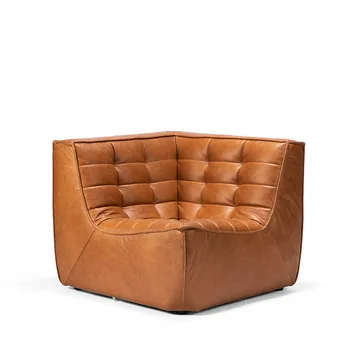 N701 corner module straight - Leather old saddle - Ethnicraft
