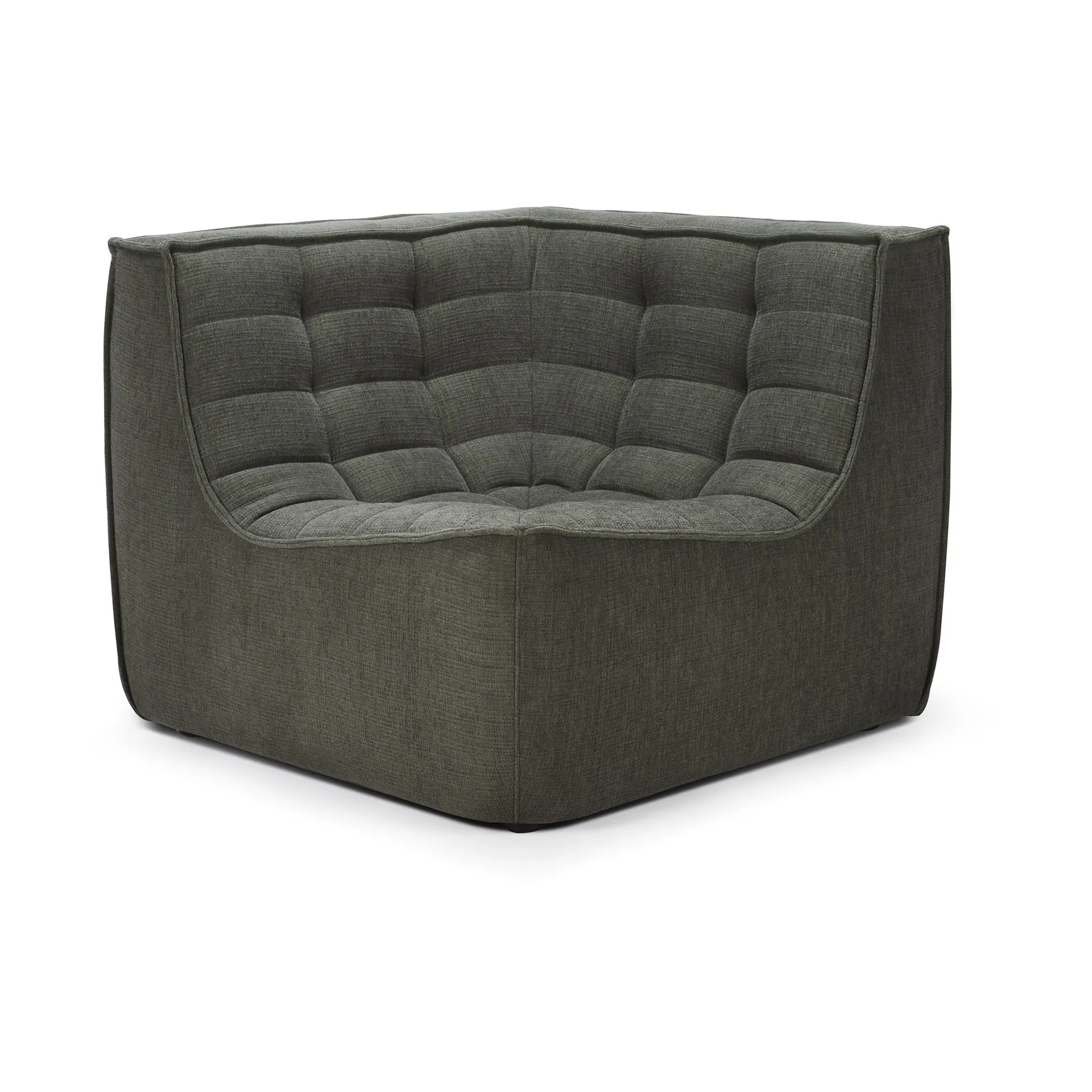 N701 corner module straight, Moss Eco fabric Ethnicraft