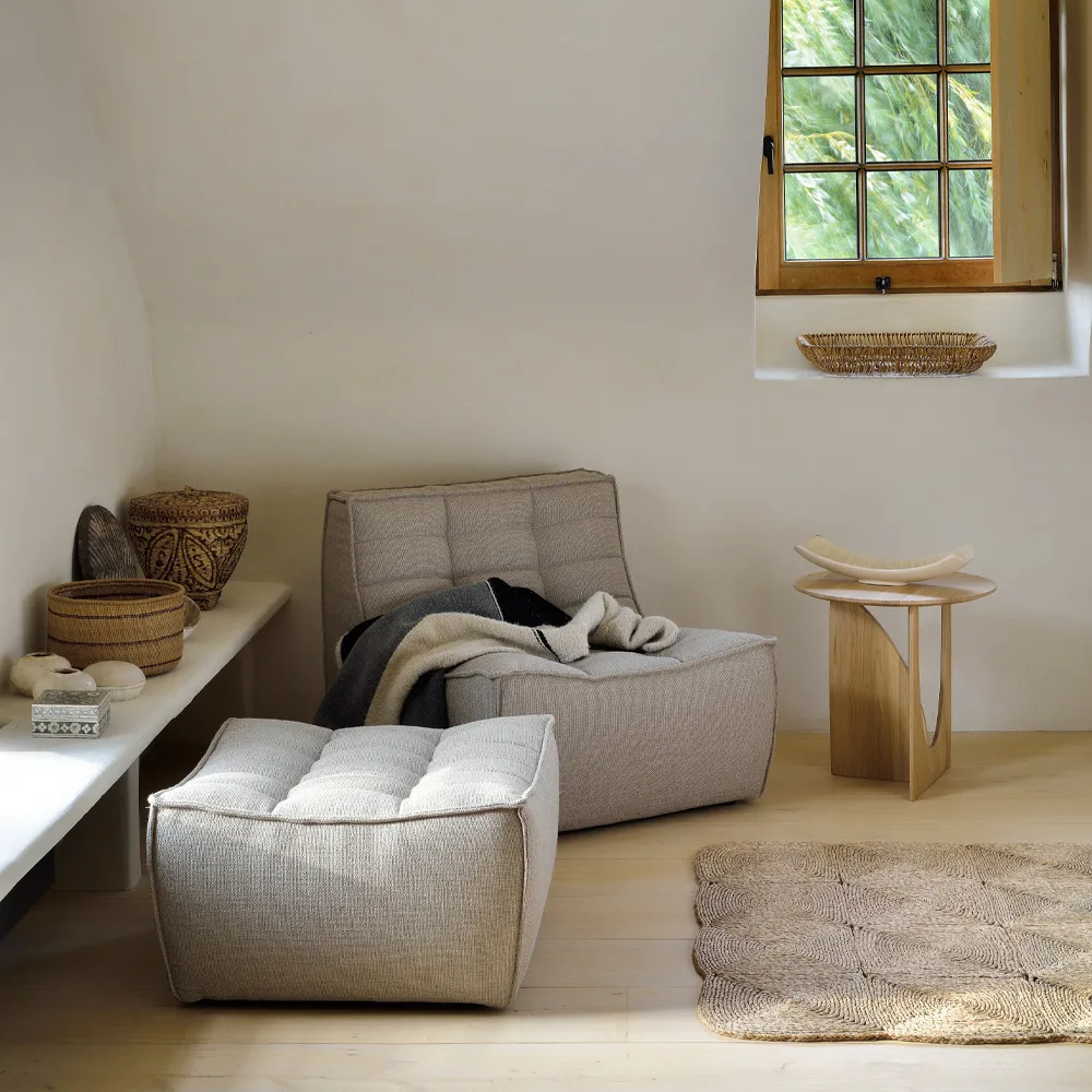 N701 footstool 70x70 cm, Beige Ethnicraft