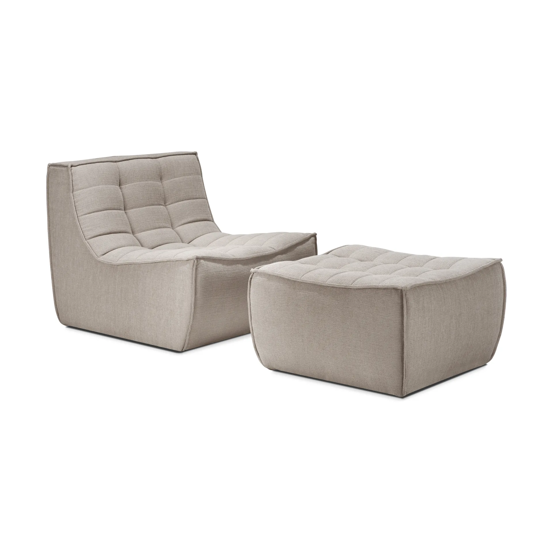 N701 footstool 70x70 cm, Fabric Ecru beige Ethnicraft