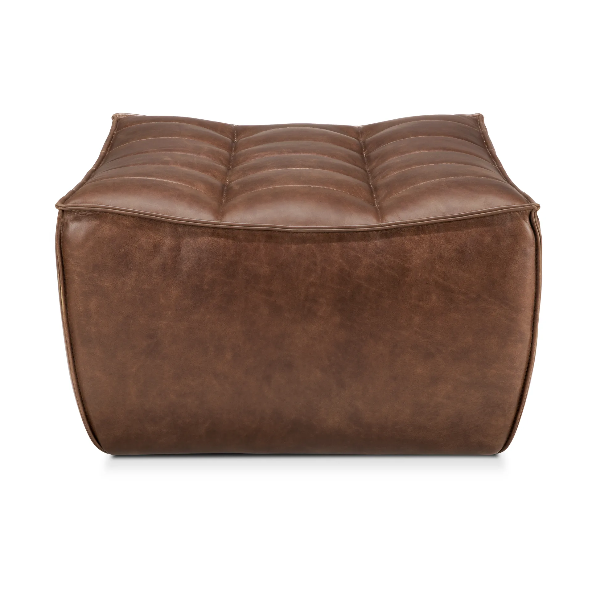 N701 footstool 70x70 cm, Leather Chestnut Ethnicraft