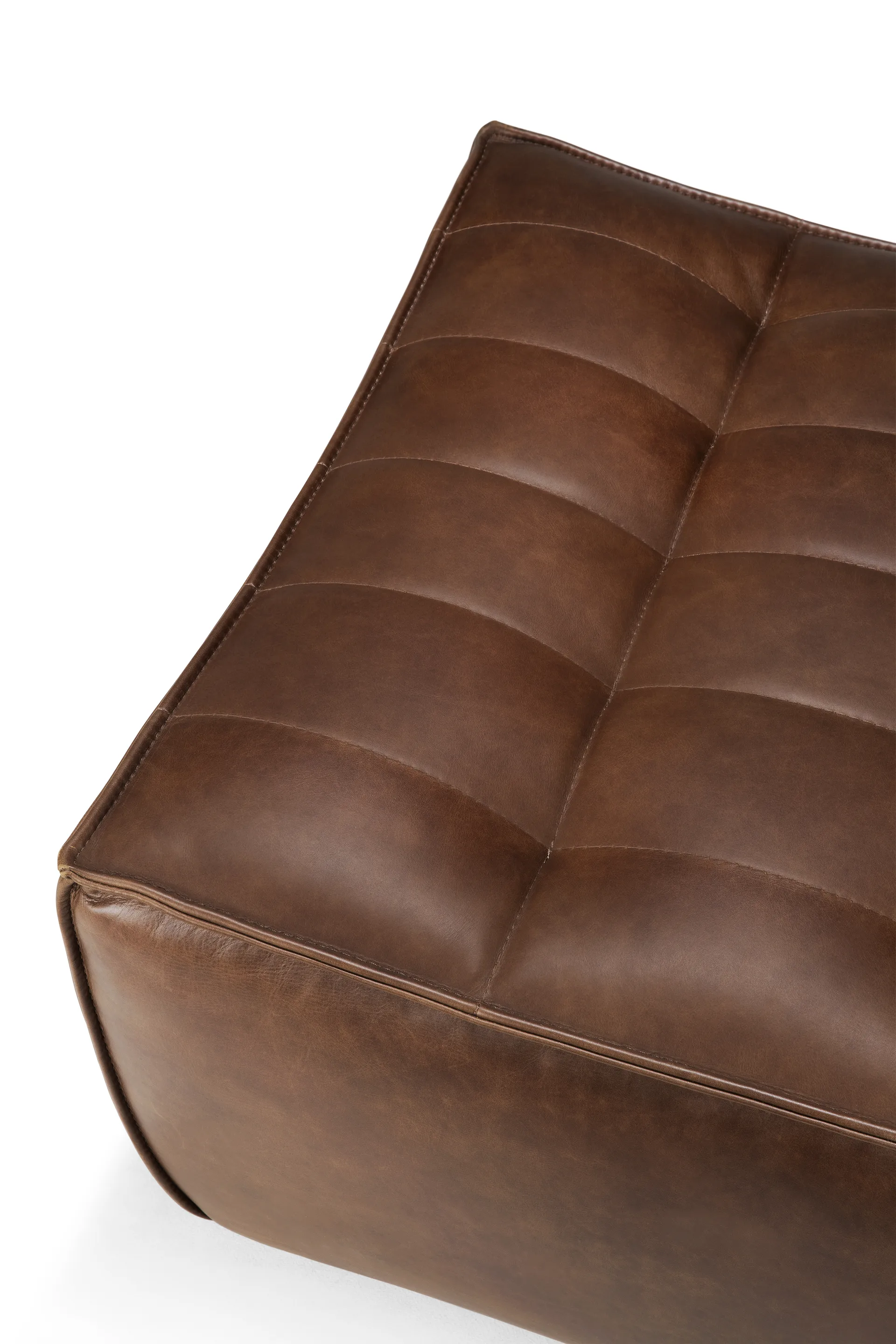 N701 footstool 70x70 cm, Leather Chestnut Ethnicraft