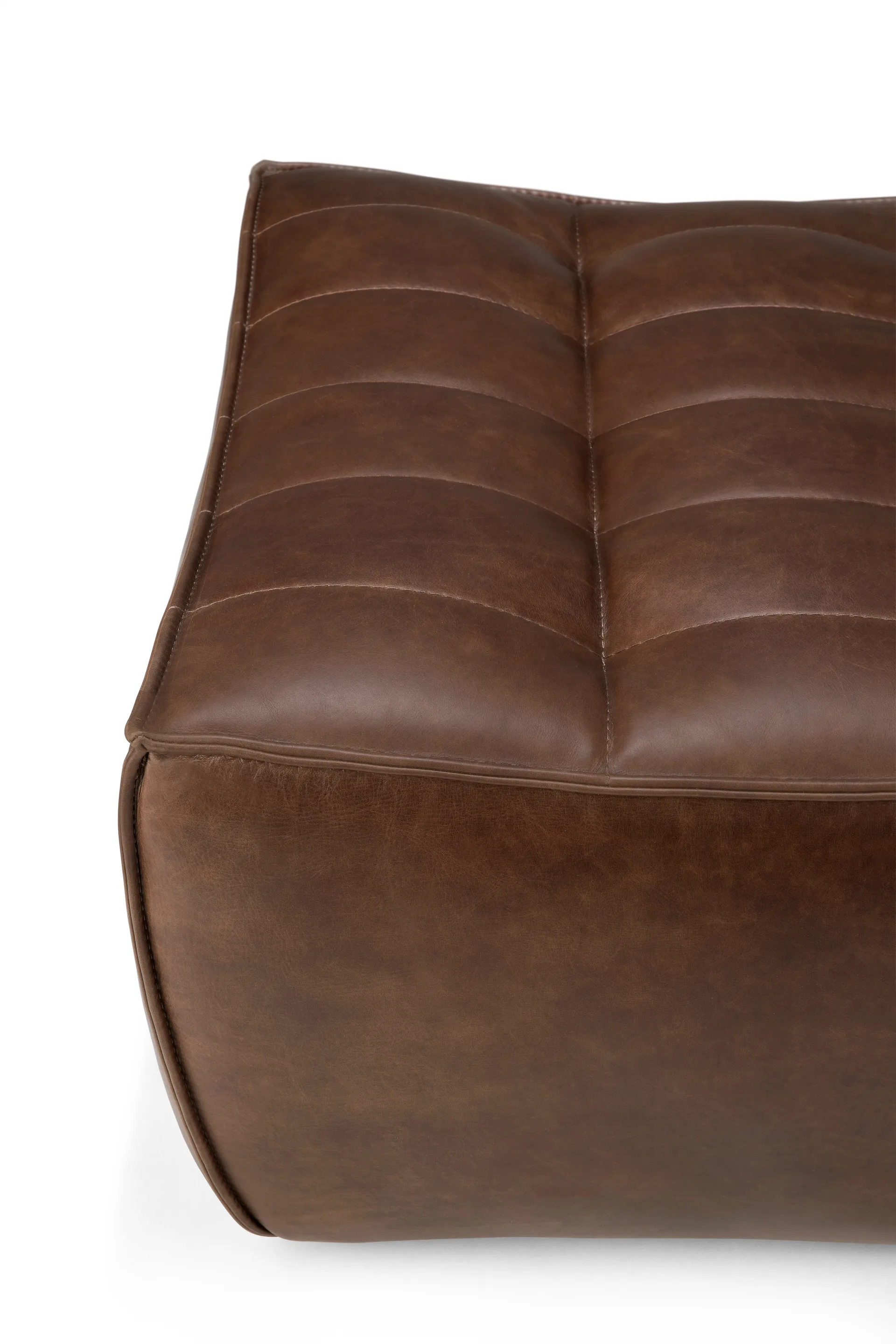 N701 footstool 70x70 cm, Leather Chestnut Ethnicraft