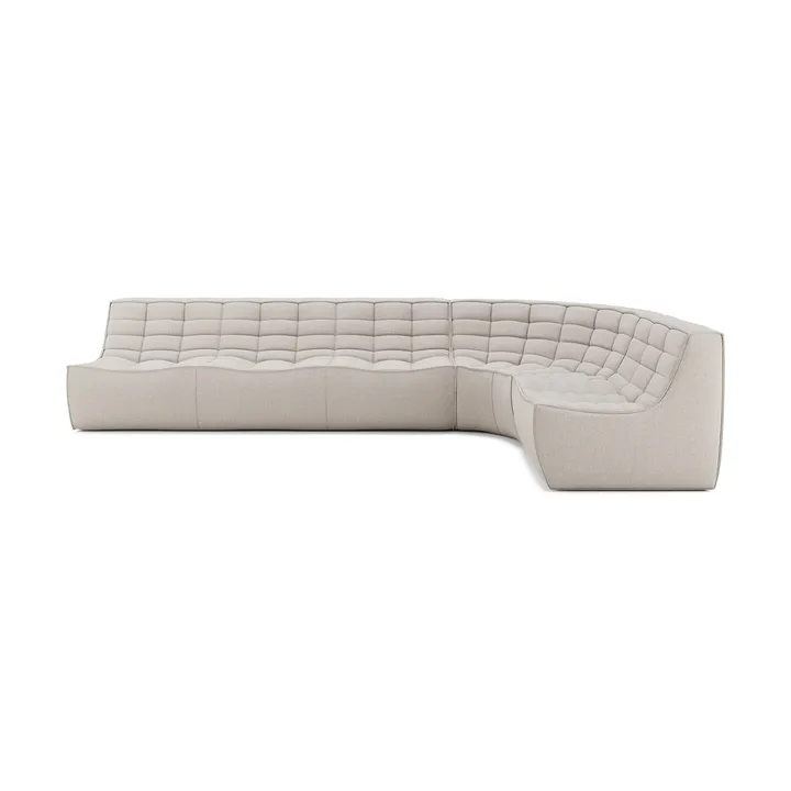 N701 modular corner sofa with rounded corner, fabric Beige, 301x171 cm - Ethnicraft