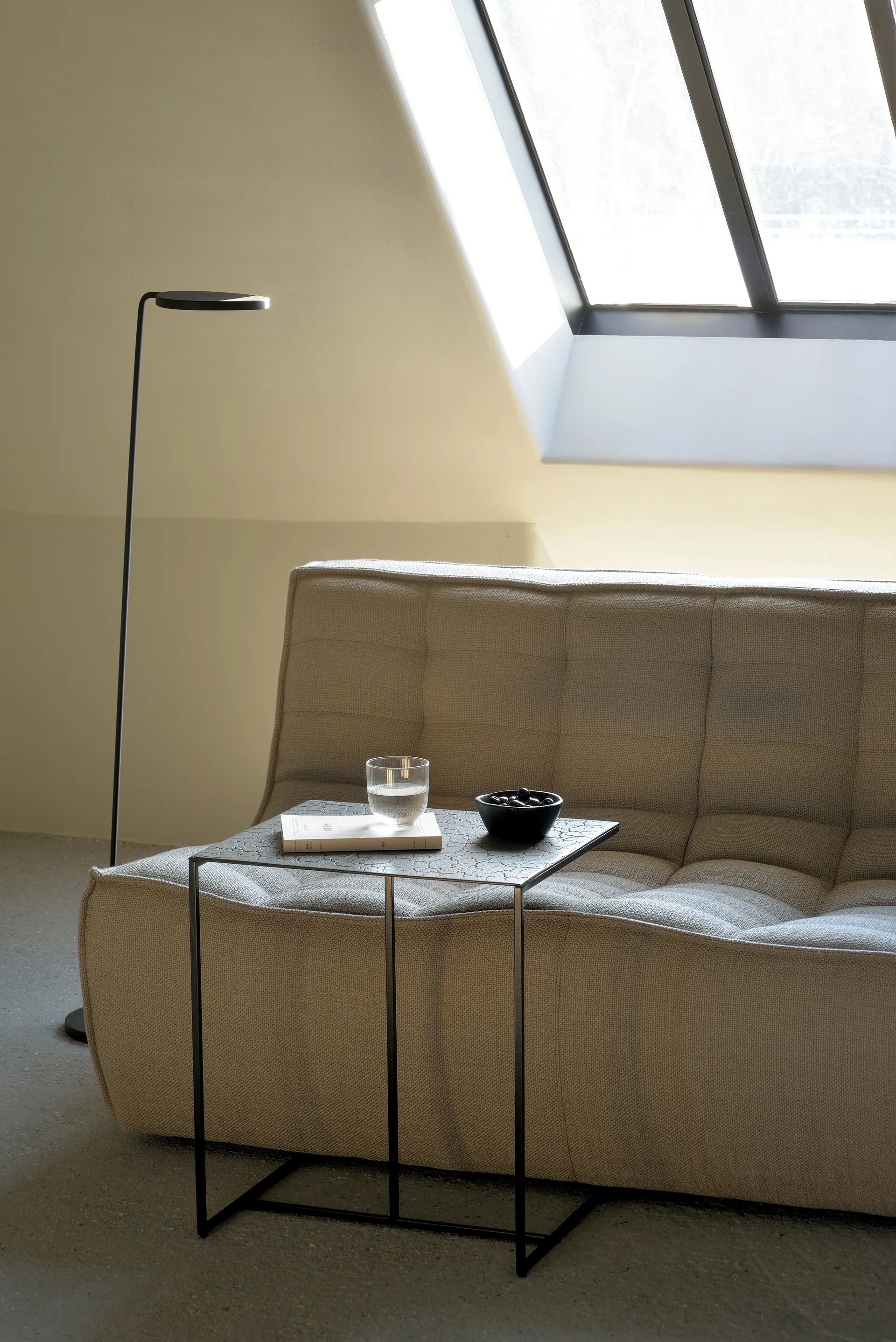 N701 modular corner sofa with rounded corner, fabric Beige, 301x171 cm Ethnicraft