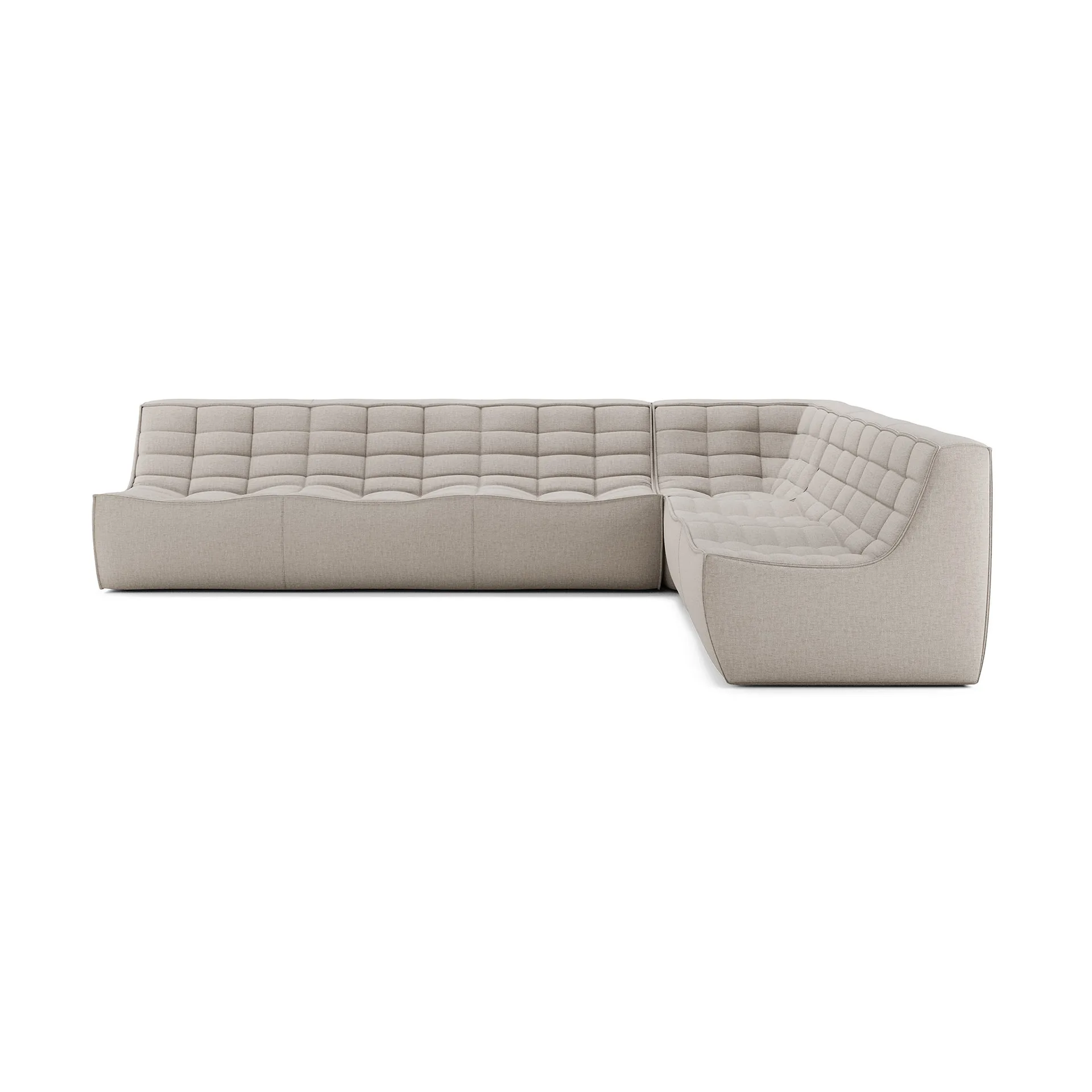N701 modular corner sofa with straight corner, fabric Beige, 301x231 cm,  Ethnicraft