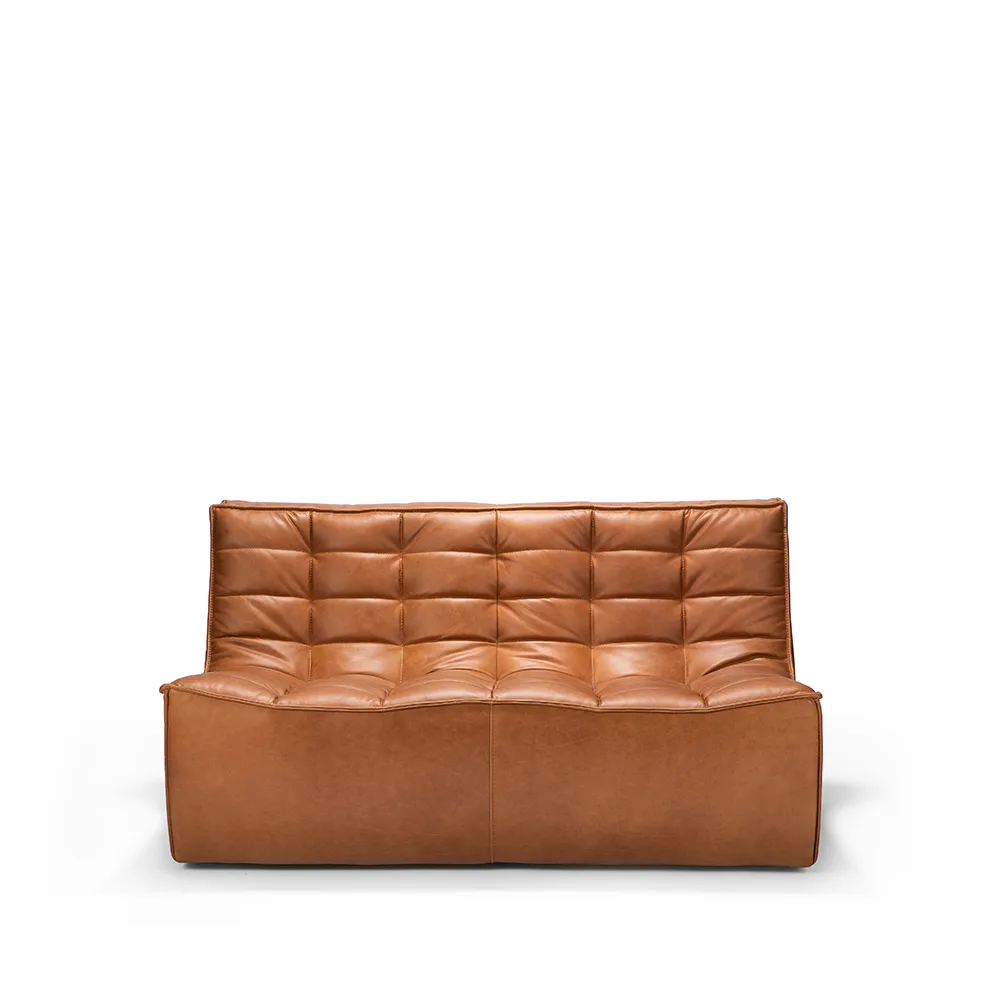 N701 sofa 2-seater, leather old saddle brown Ethnicraft