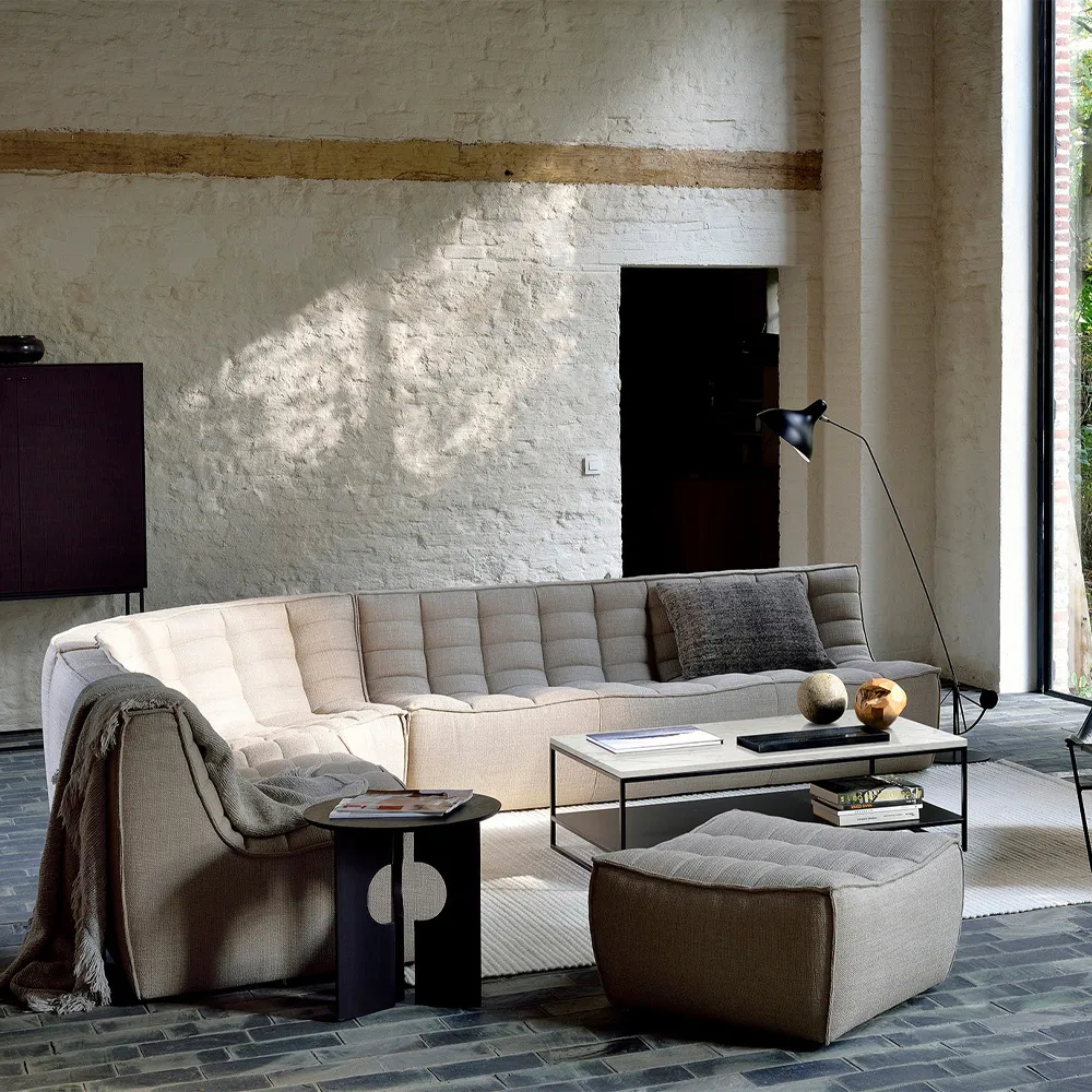 N701 sofa 3 seater sofa, Fabric beige Ethnicraft