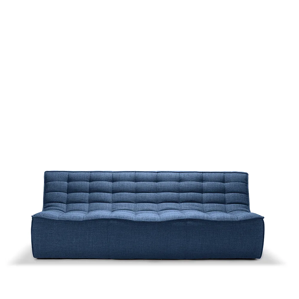 Ethnicraft N701 sofa 3 seater sofa Fabric blue | Scandinavian Design | Sofas | Blue