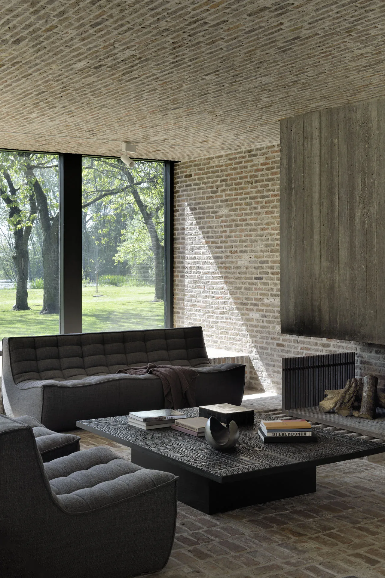 N701 sofa 3 seater sofa, Fabric dark grey Ethnicraft