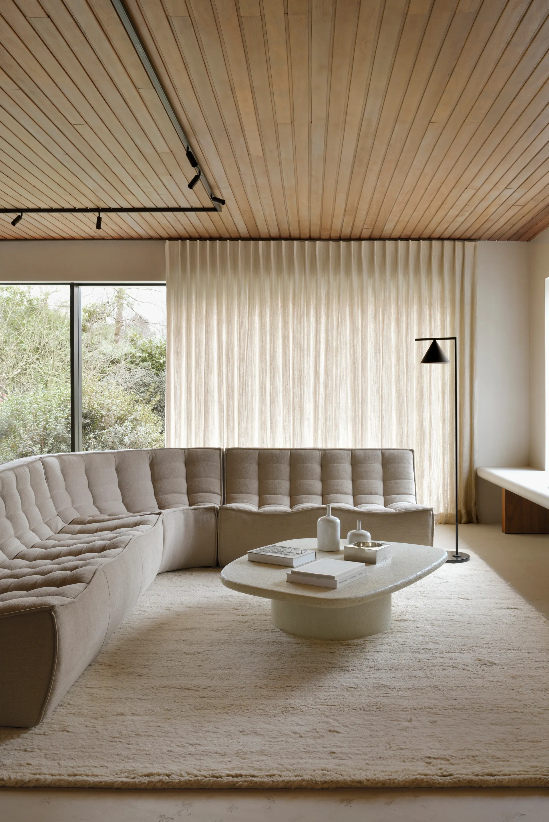 N701 sofa 3 seater sofa, Fabric Ecru beige Ethnicraft