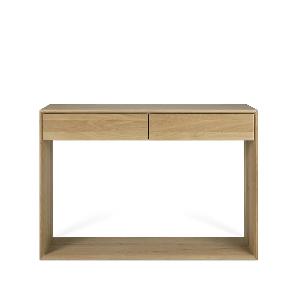 Nordic console table, Lacquered oak two drawers 120x40 cm Ethnicraft