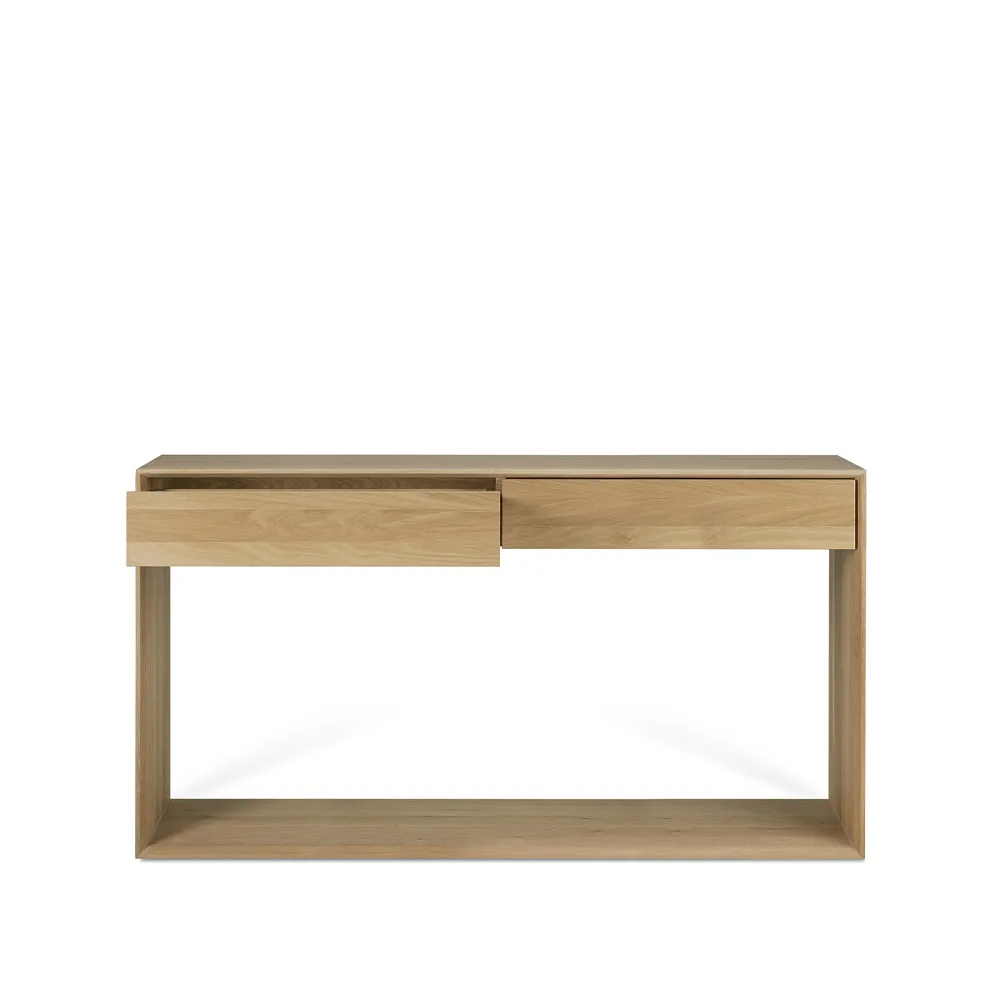Nordic console table, Lacquered oak two drawers 160x40 cm Ethnicraft