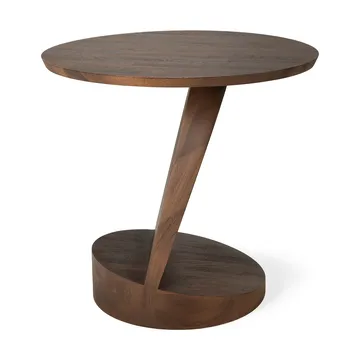 Oblic side table Ø52 cm - Brown stained teak - Ethnicraft