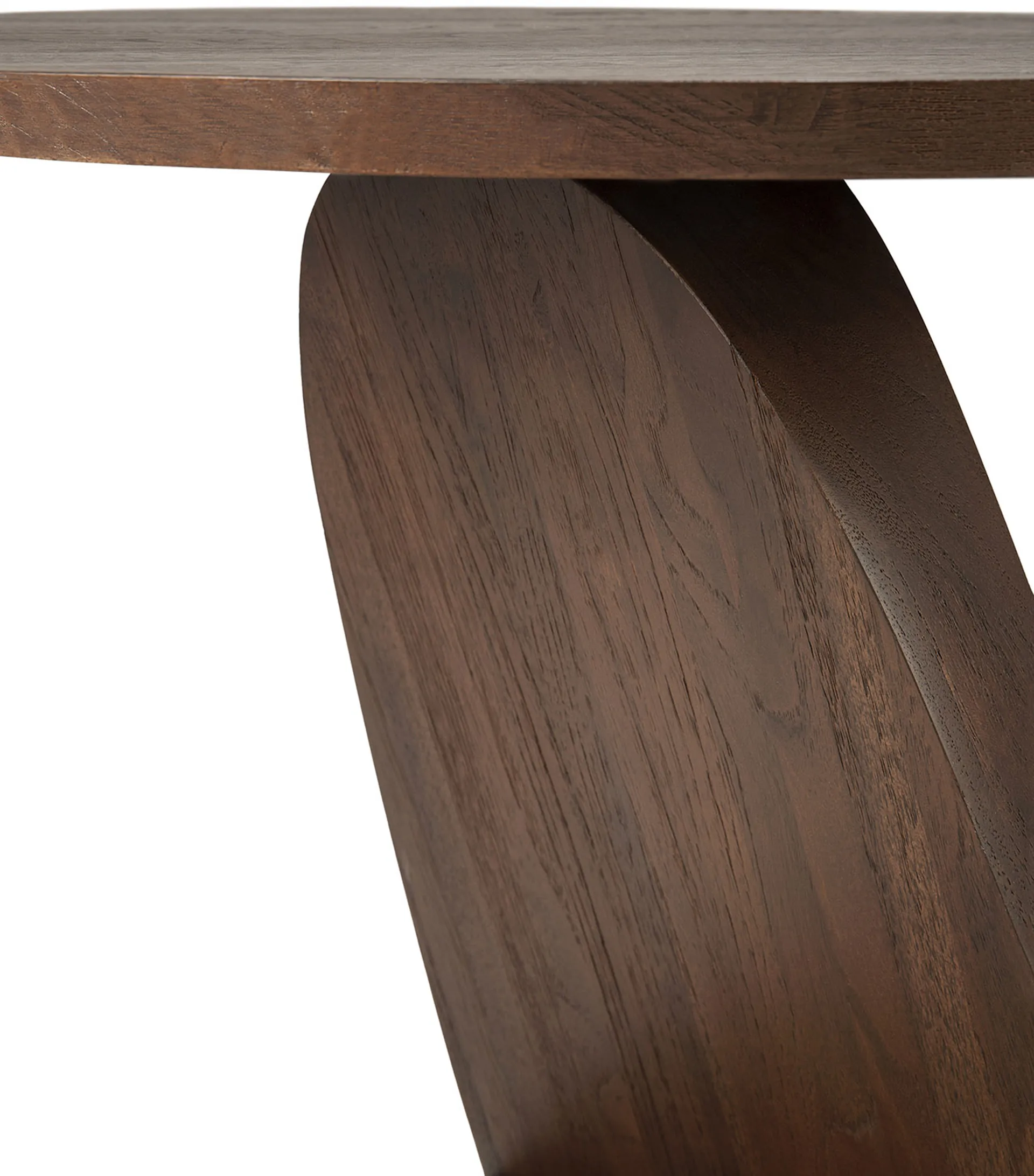 Oblic side table Ø52 cm, Brown stained teak Ethnicraft