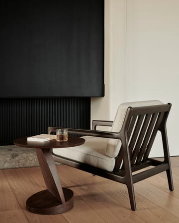 Oblic side table Ø52 cm - Brown stained teak - Ethnicraft
