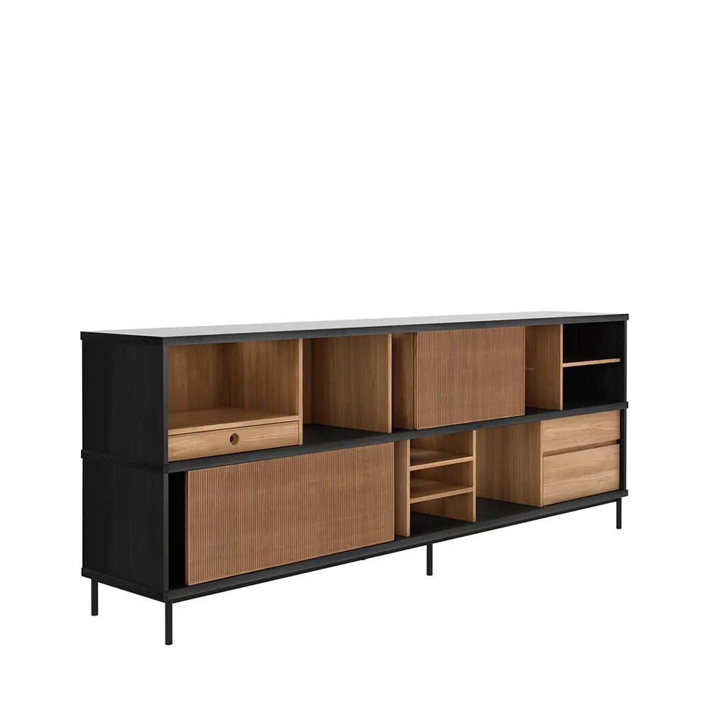 Oscar sideboard, Teak 2 sliding doors 3 drawers Ethnicraft