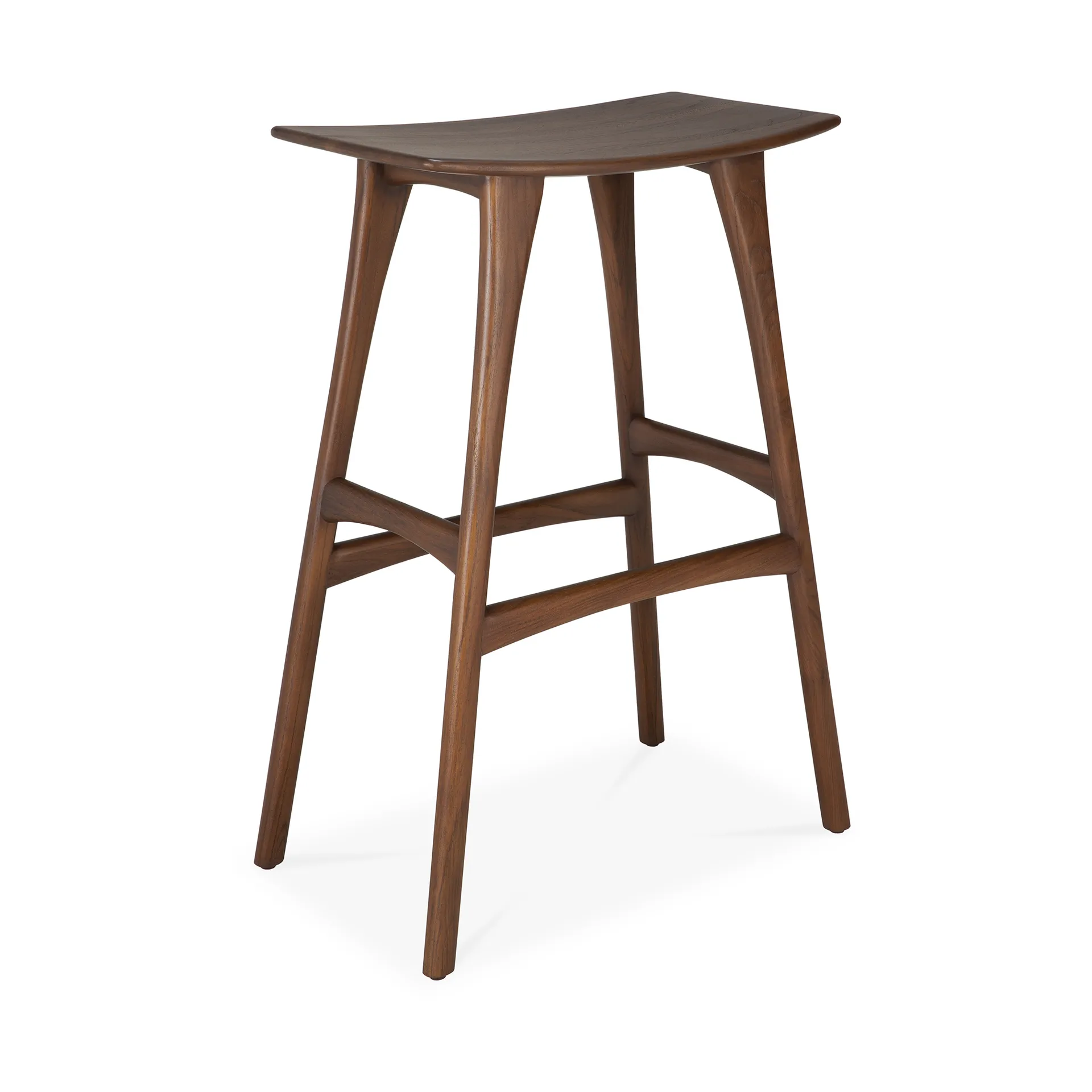 Osso bar stool 80x57 cm, Lacquered teak brown Ethnicraft