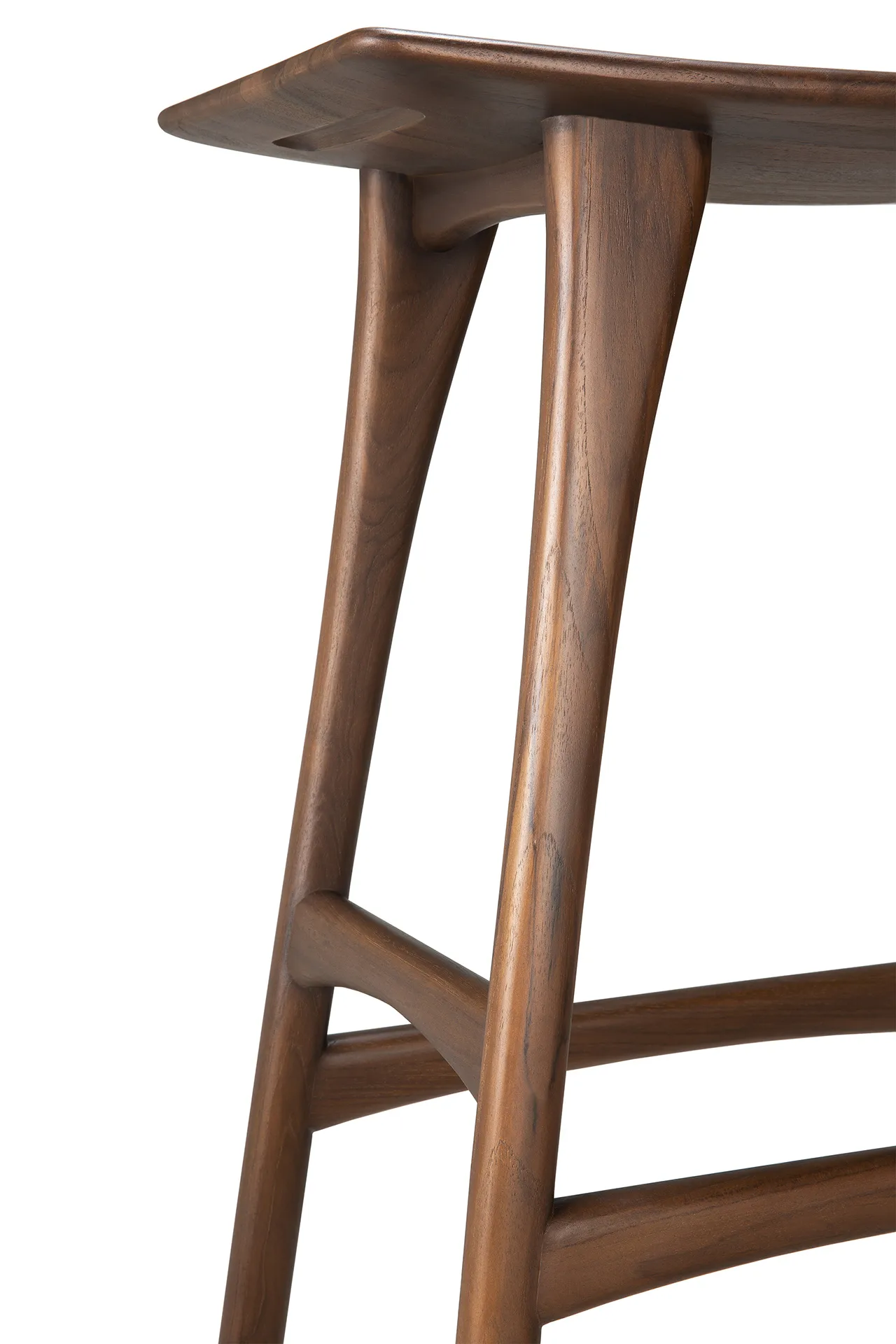 Osso bar stool 80x57 cm, Lacquered teak brown Ethnicraft