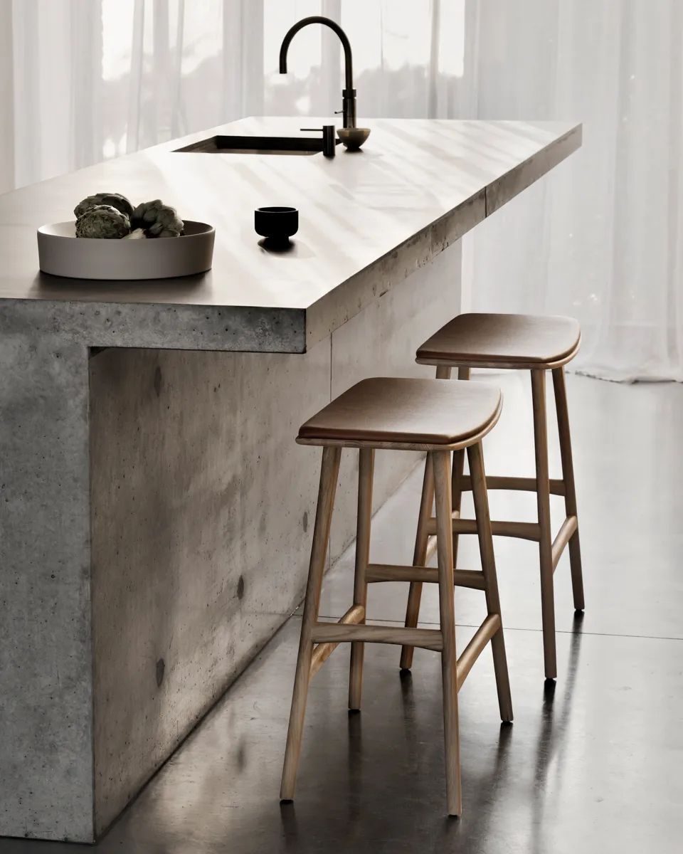 Osso Counter high stool 67 cm, Lacquered oak Ethnicraft