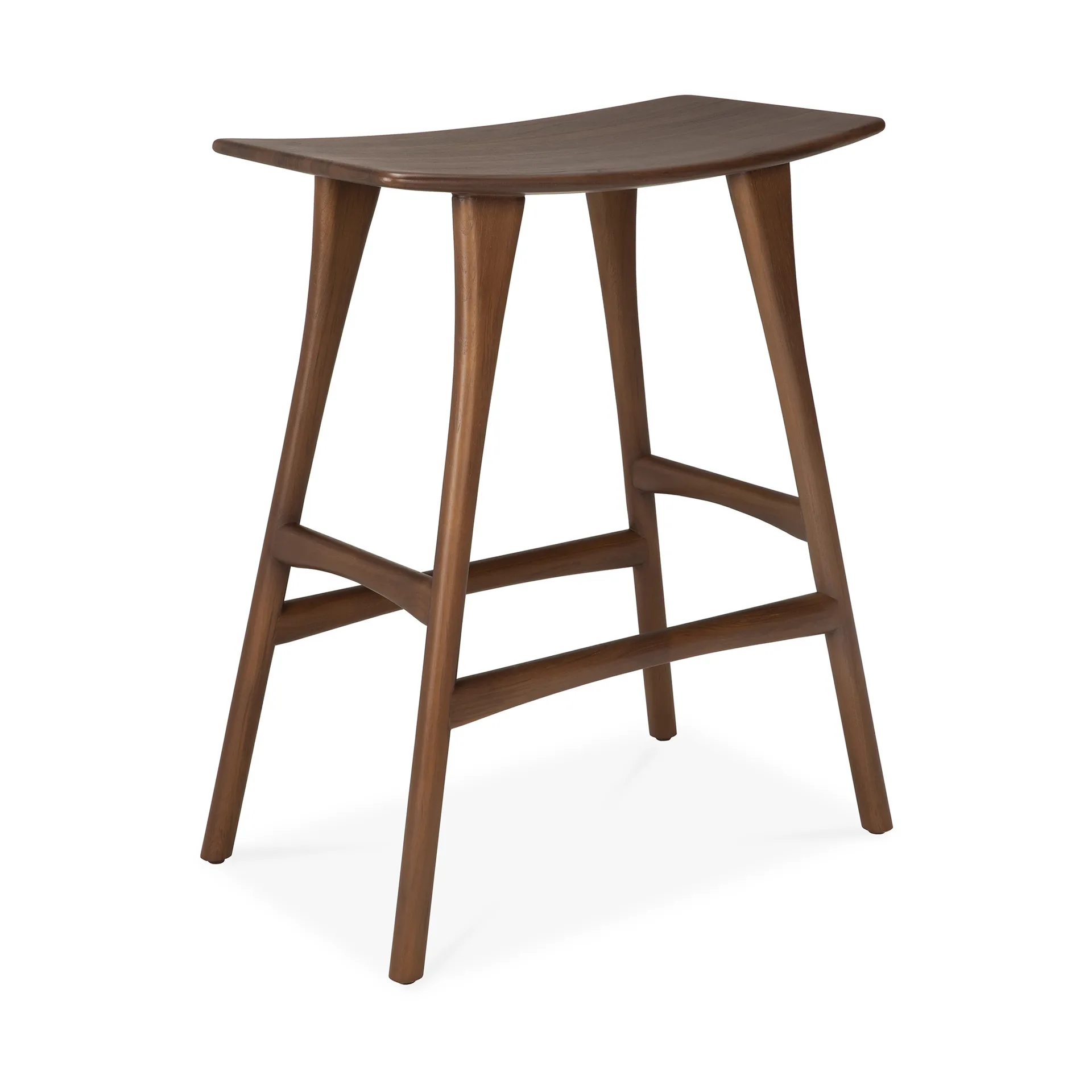 Osso Counter high stool 67 cm, Lacquered teak brown Ethnicraft