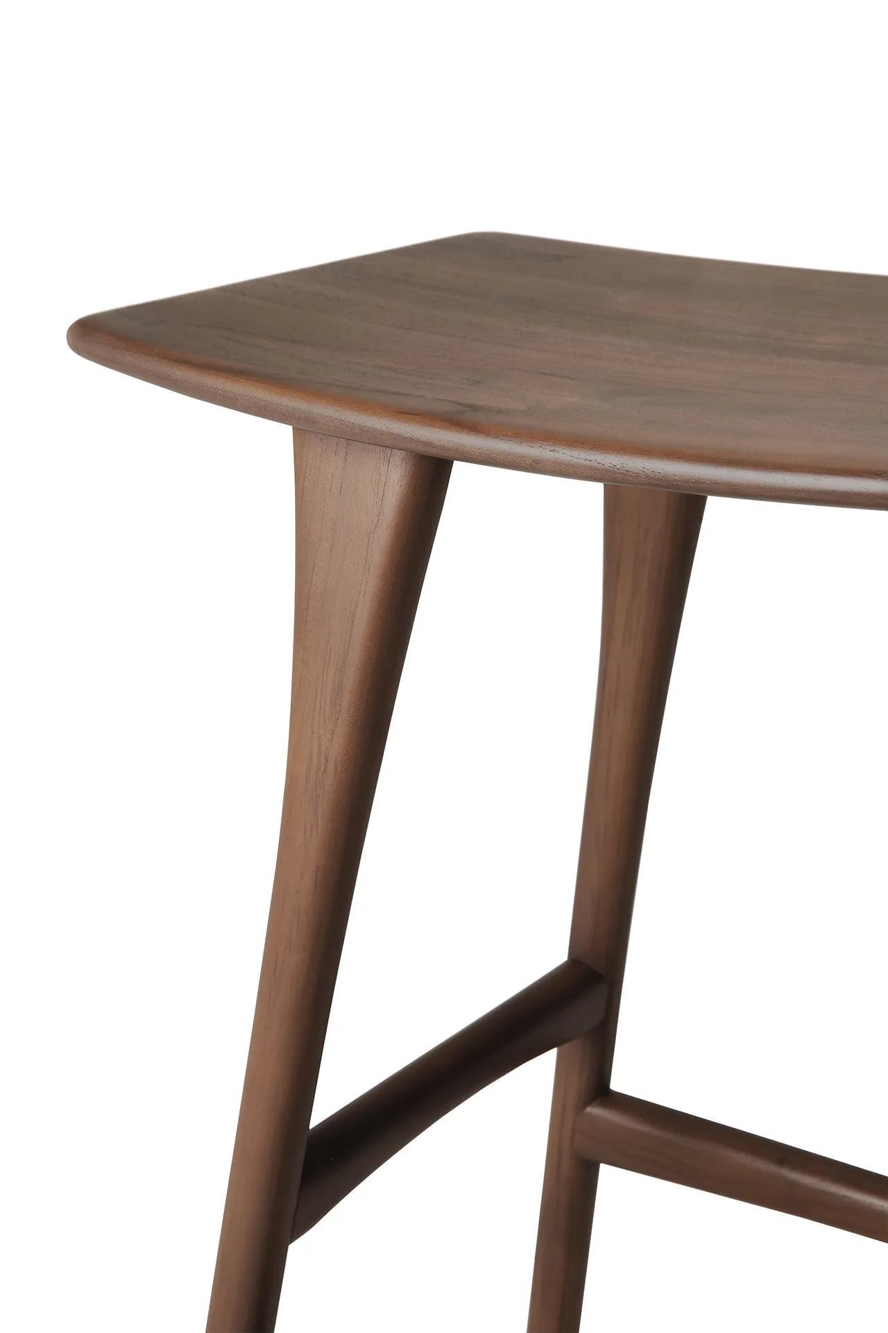 Osso Counter high stool 67 cm, Lacquered teak brown Ethnicraft