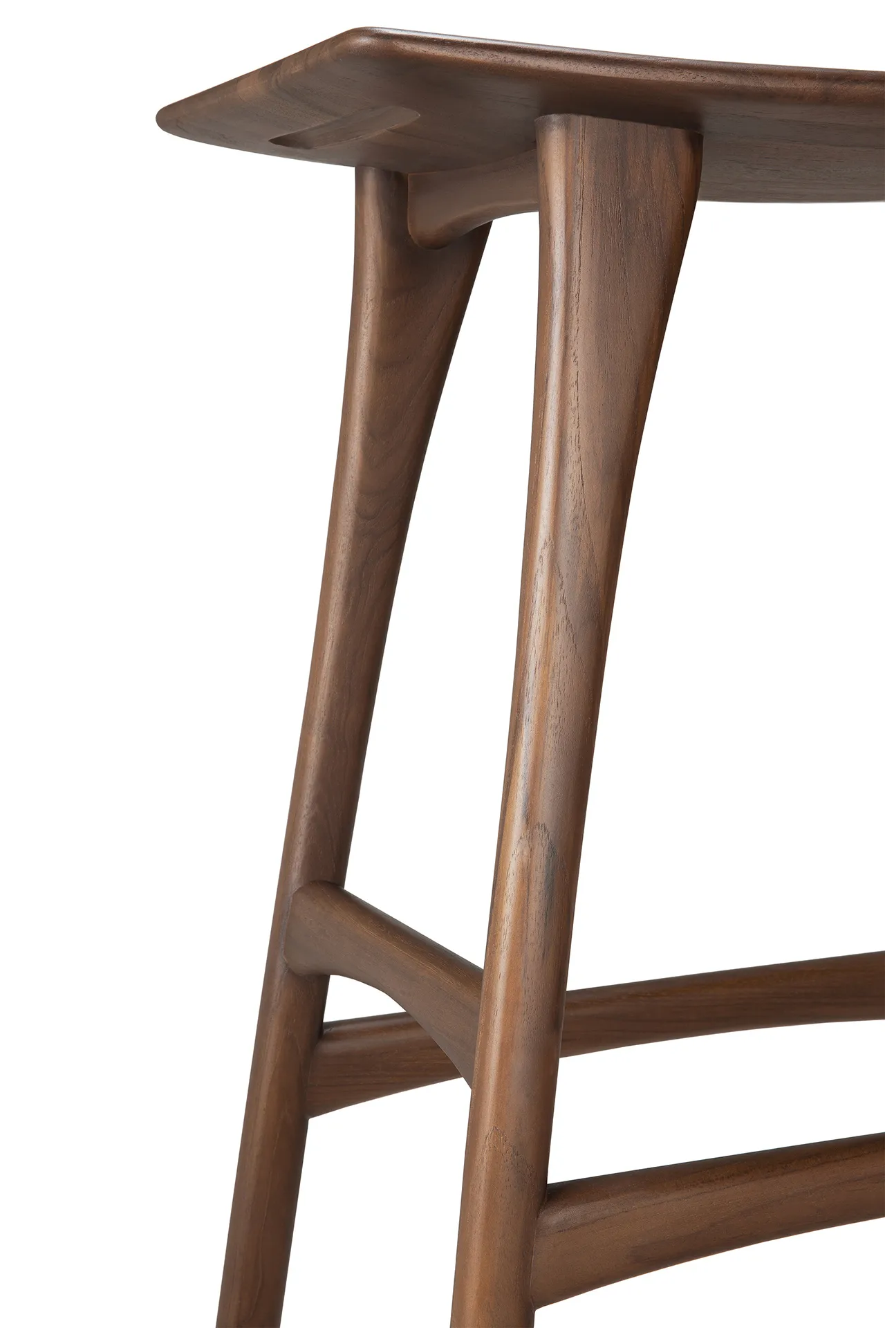 Osso Counter high stool 67 cm, Lacquered teak brown Ethnicraft