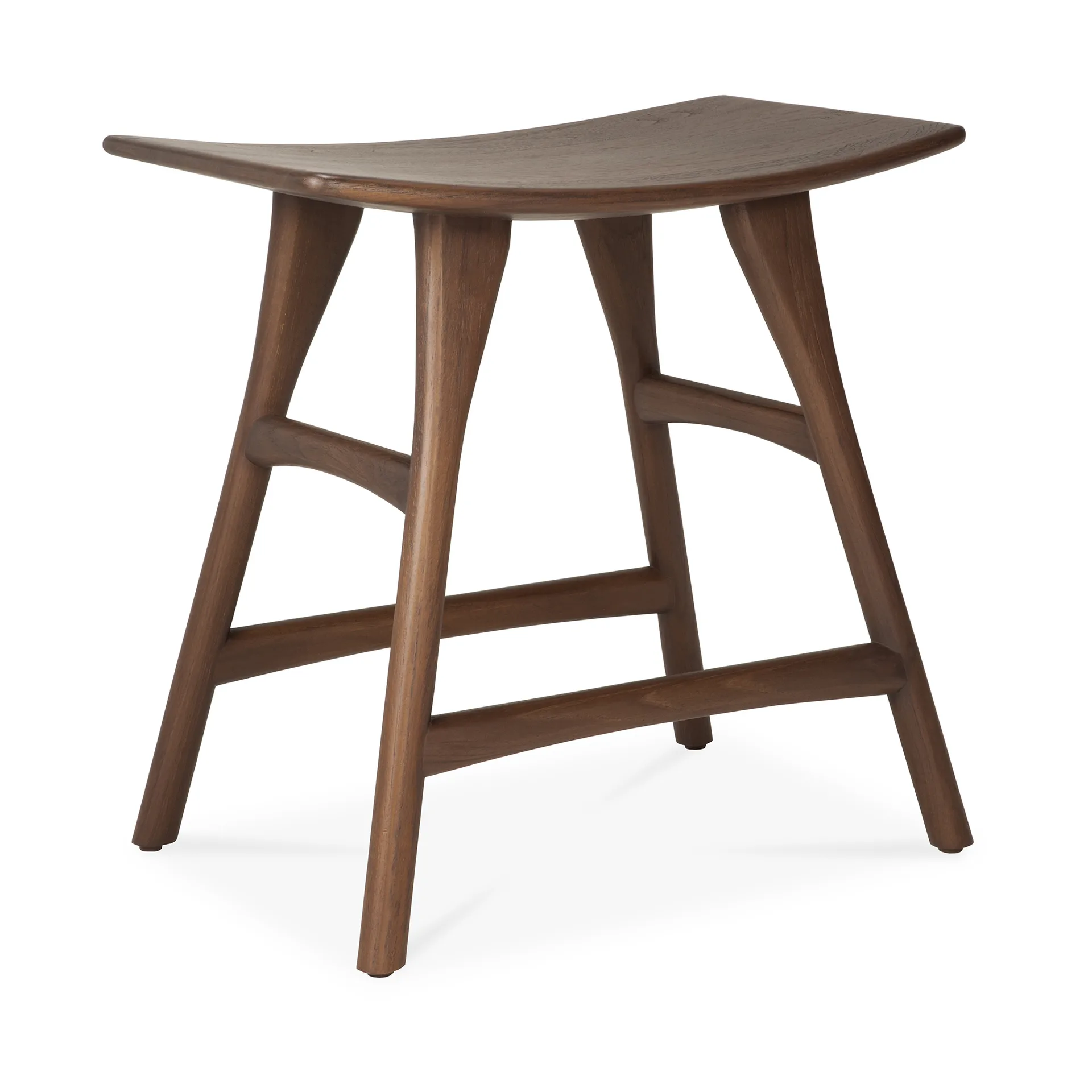 Osso stool 48x50 cm, Lacquered teak brown Ethnicraft
