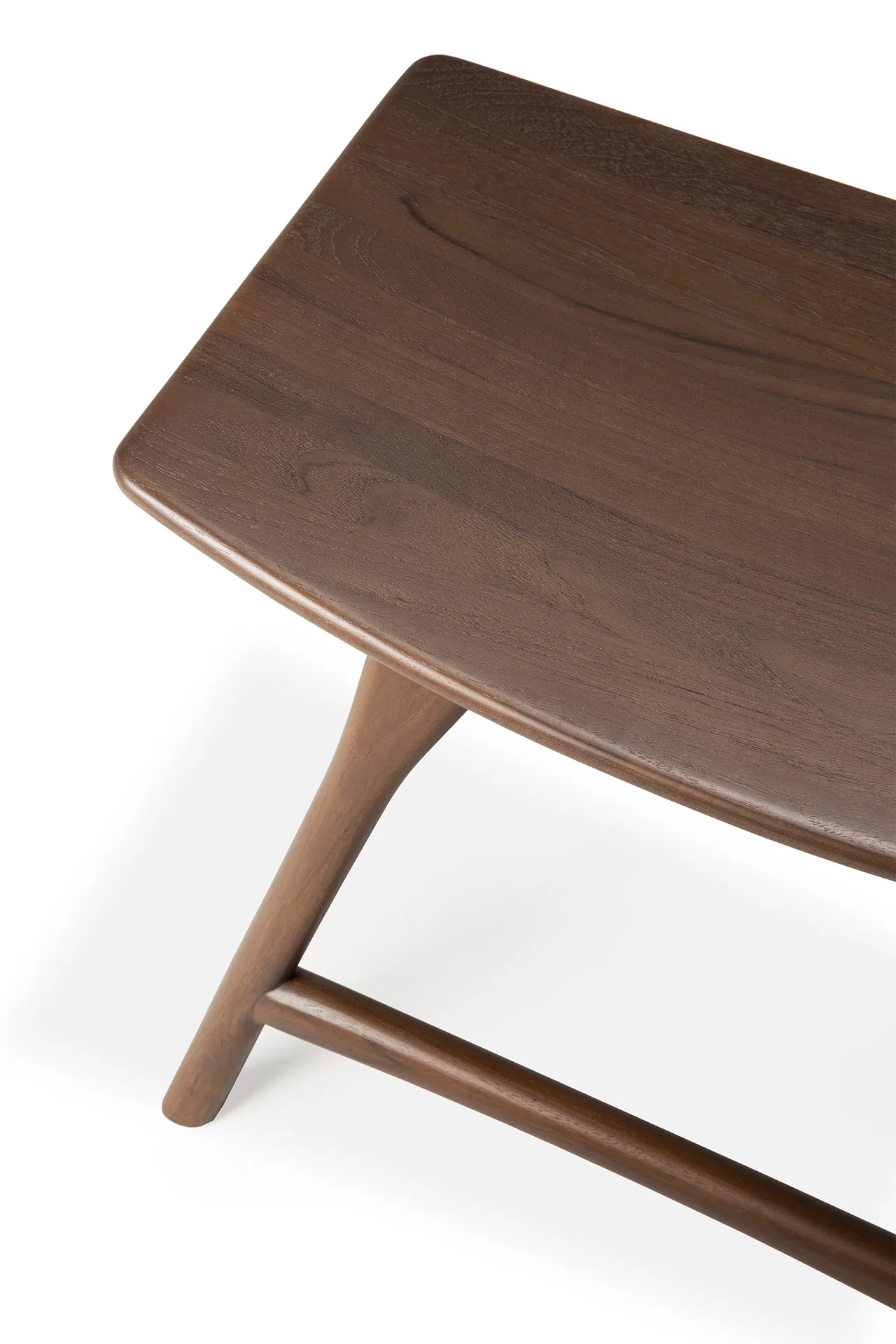 Osso stool 48x50 cm, Lacquered teak brown Ethnicraft