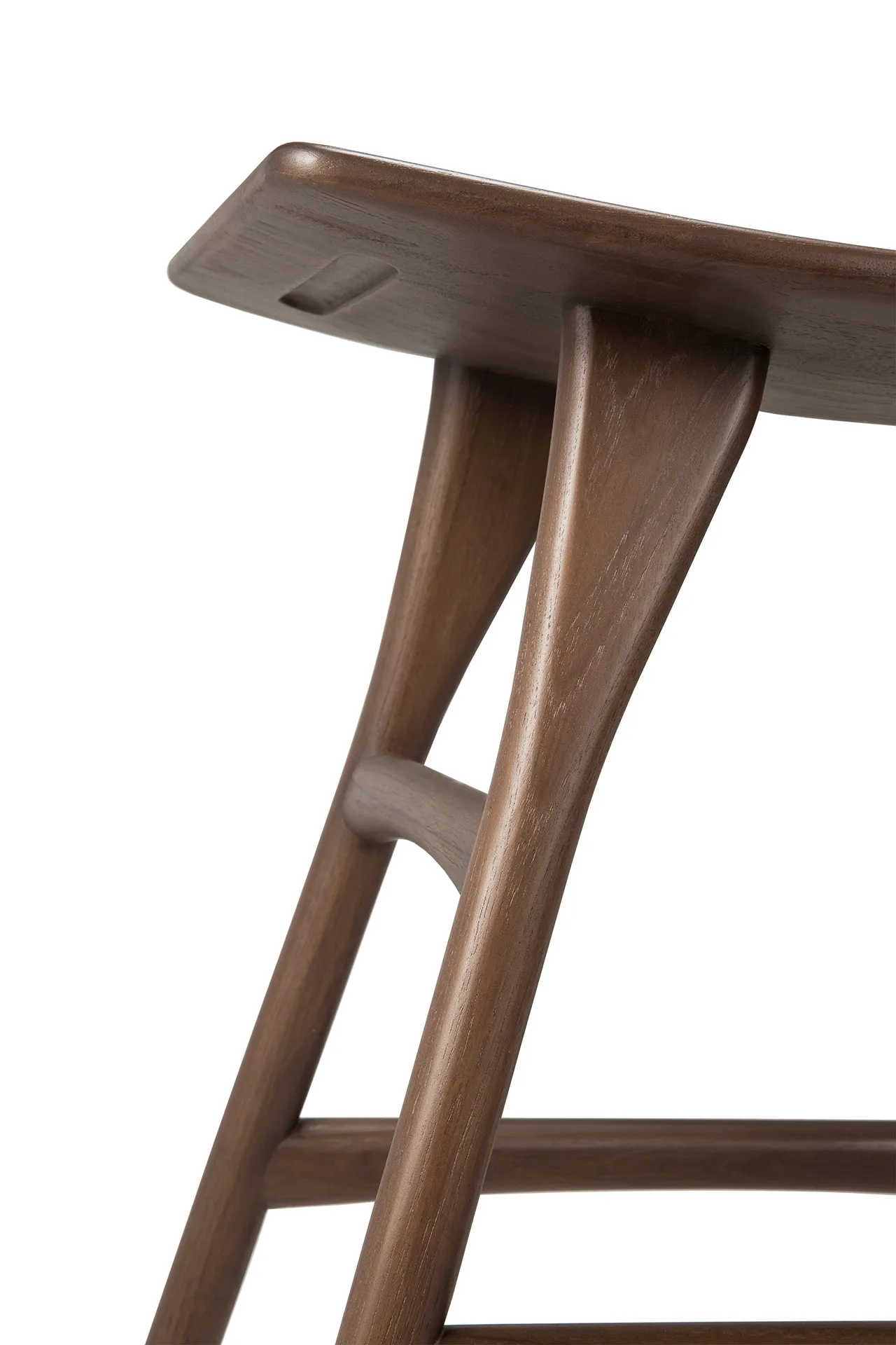 Osso stool 48x50 cm, Lacquered teak brown Ethnicraft