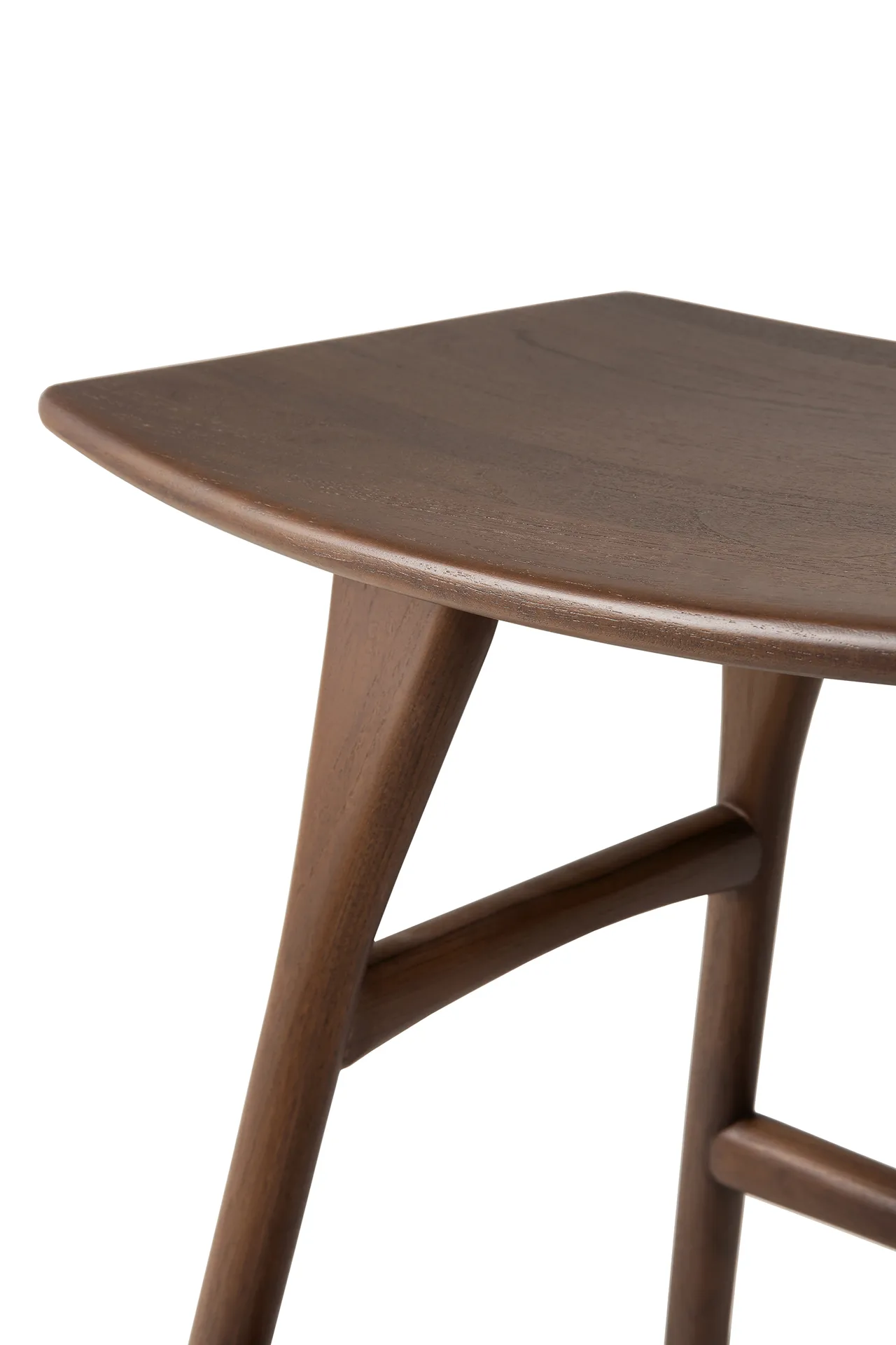 Osso stool 48x50 cm, Lacquered teak brown Ethnicraft