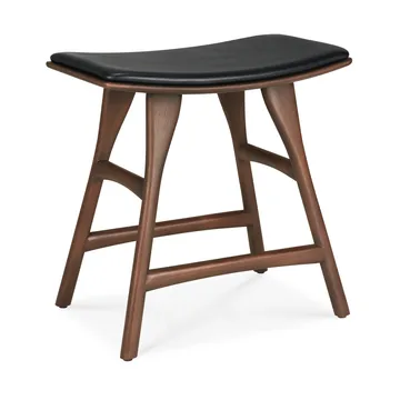 Osso stool - Teak-black leather - Ethnicraft