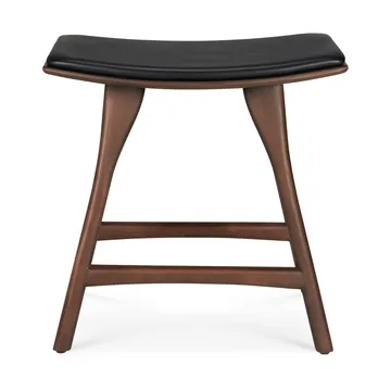 Osso stool - Teak-black leather - Ethnicraft