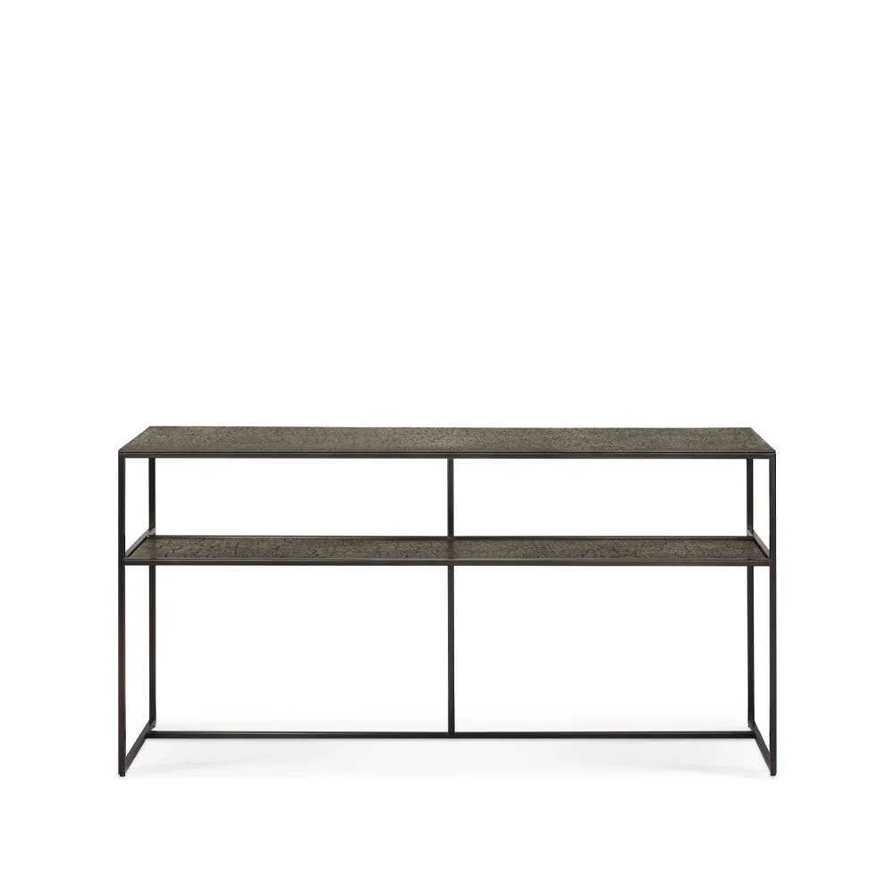Pentagon console table 75x150 cm, Whisky-Black metal Ethnicraft