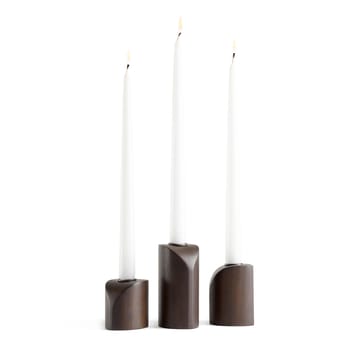 PI candle holder 3 parts - Dark brown stained mahogany - Ethnicraft