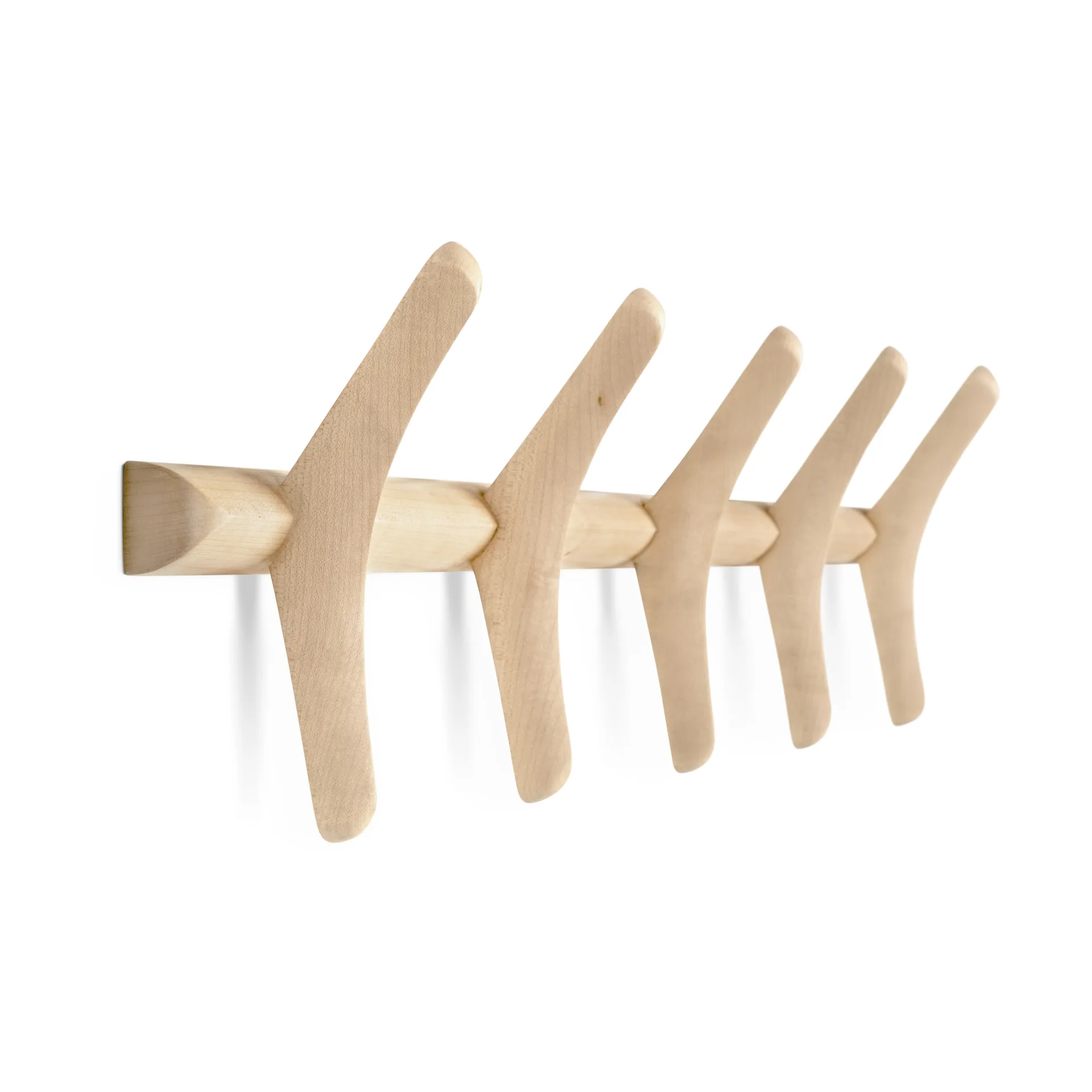 PI coat rack wall-mounted, Lacquered plane tree, 70x21 cm Ethnicraft