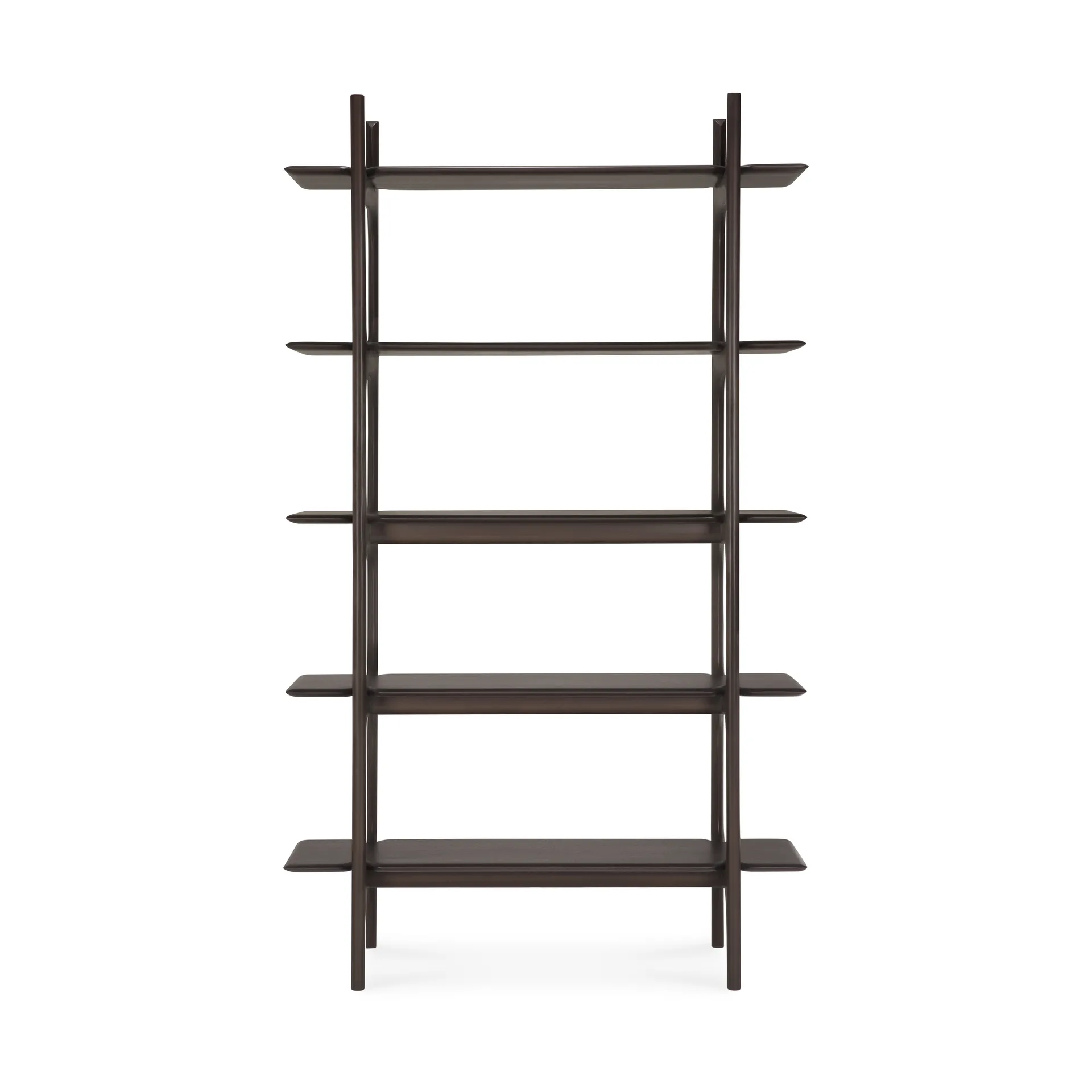 PI shelf, Dark brown mahogany-5 shelves, 110x187 cm Ethnicraft