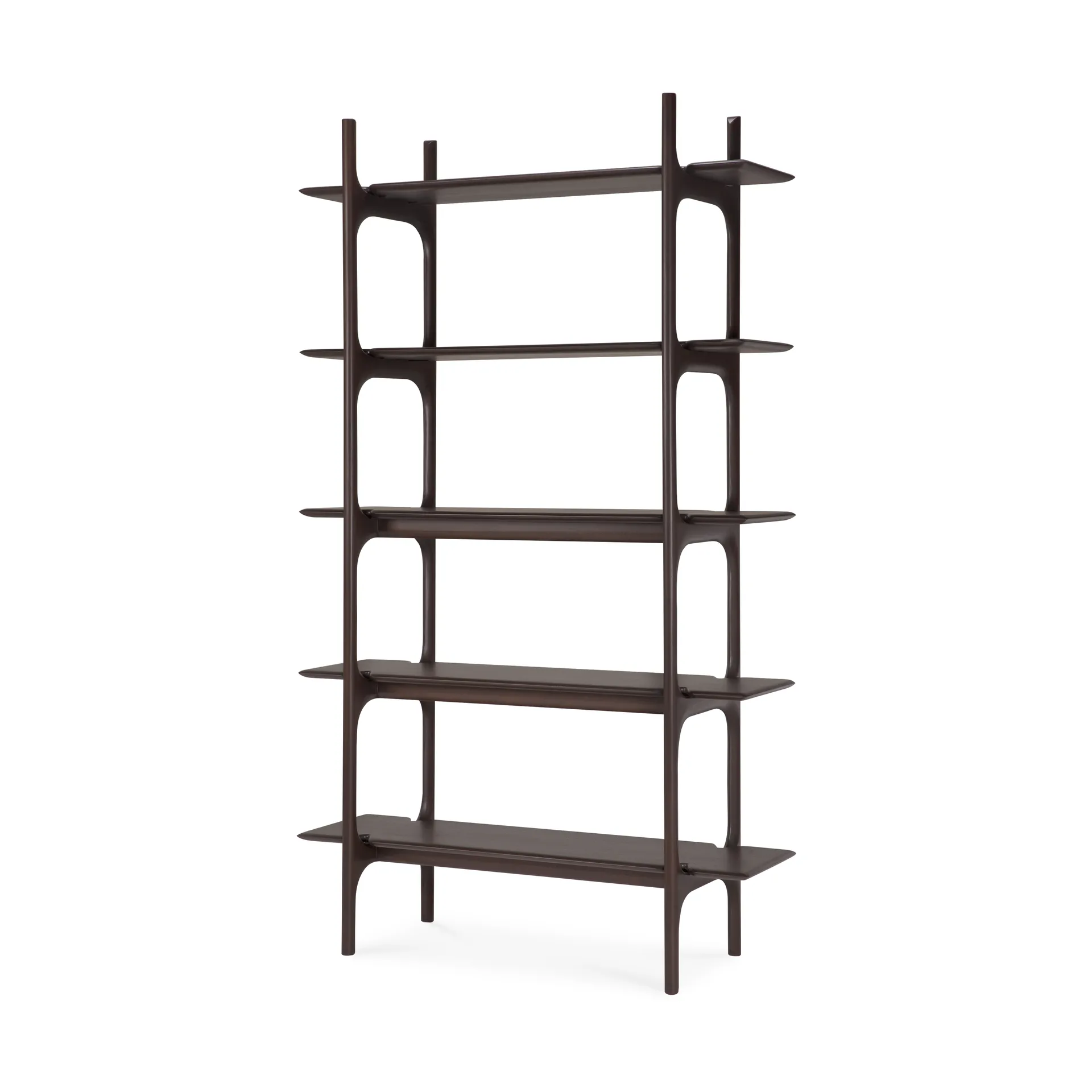 PI shelf, Dark brown mahogany-5 shelves, 110x187 cm Ethnicraft