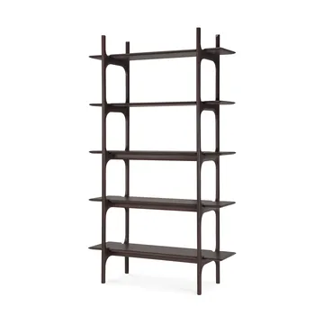 PI shelf - Dark brown mahogany-5 shelves, 110x187 cm - Ethnicraft