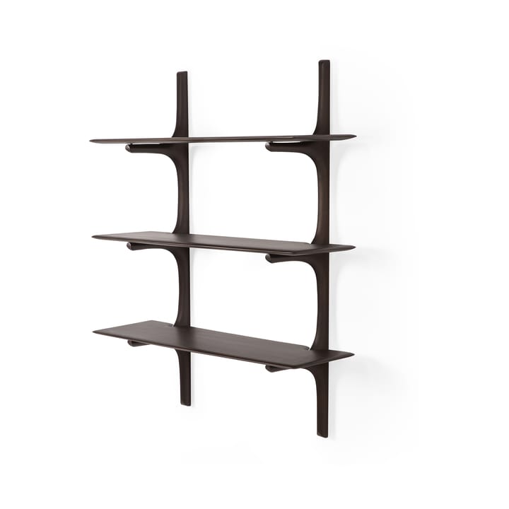 PI wall shelf - Lacquered mahogany-3 shelves-dark brown - Ethnicraft