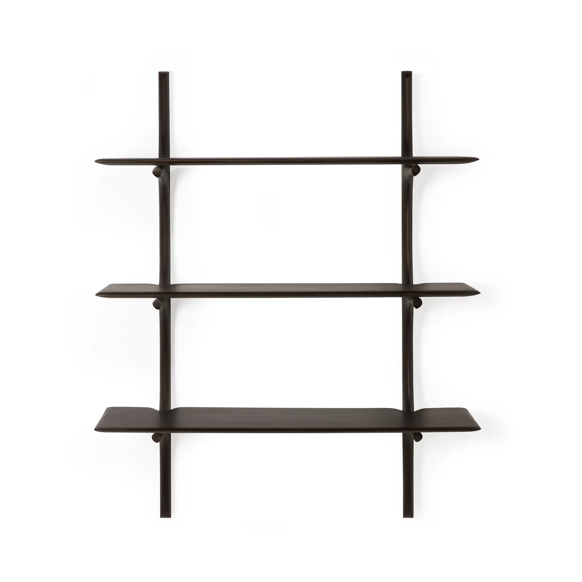 PI wall shelf, Lacquered mahogany-3 shelves-dark brown Ethnicraft