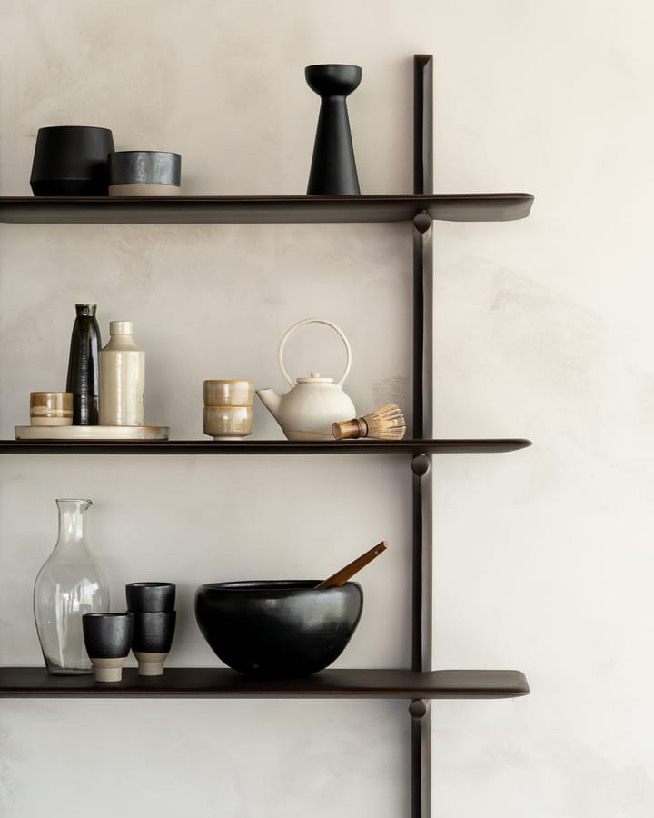 PI wall shelf, Lacquered mahogany-3 shelves-dark brown Ethnicraft